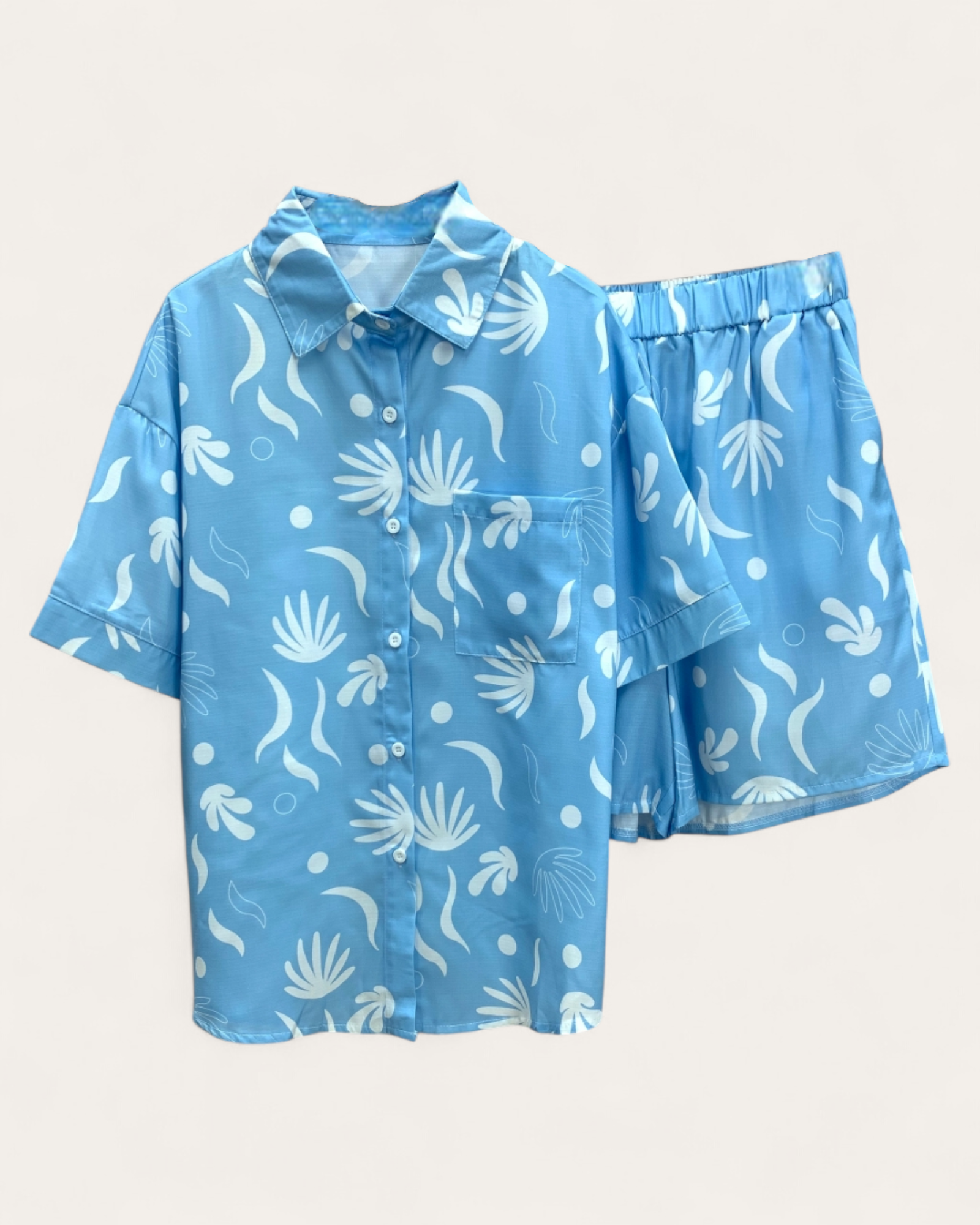 Printed Relaxed Shirt & Shorts Set