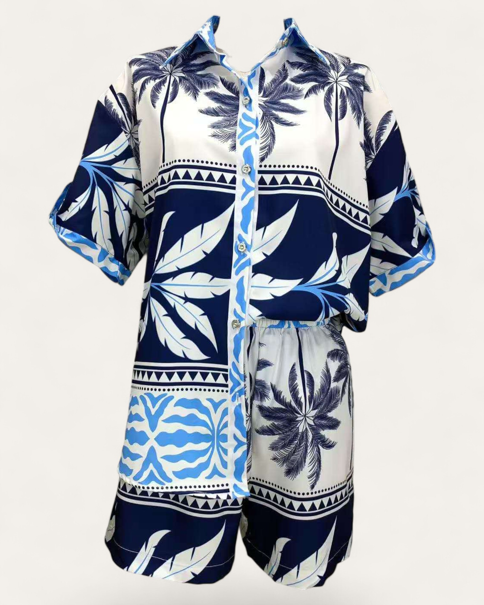 Tropical Breeze Printed Shirt & Shorts Set