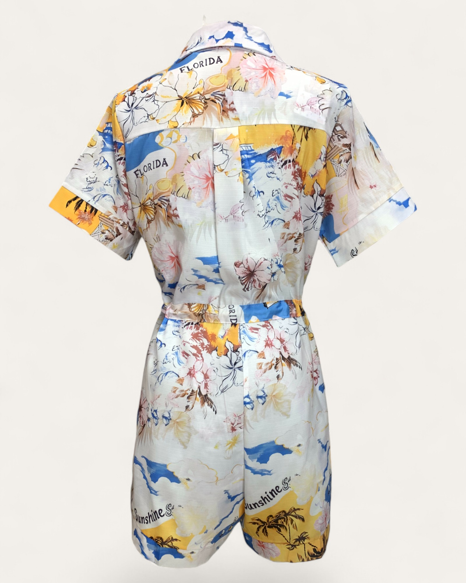 Tropical Island Print Button-Up Set