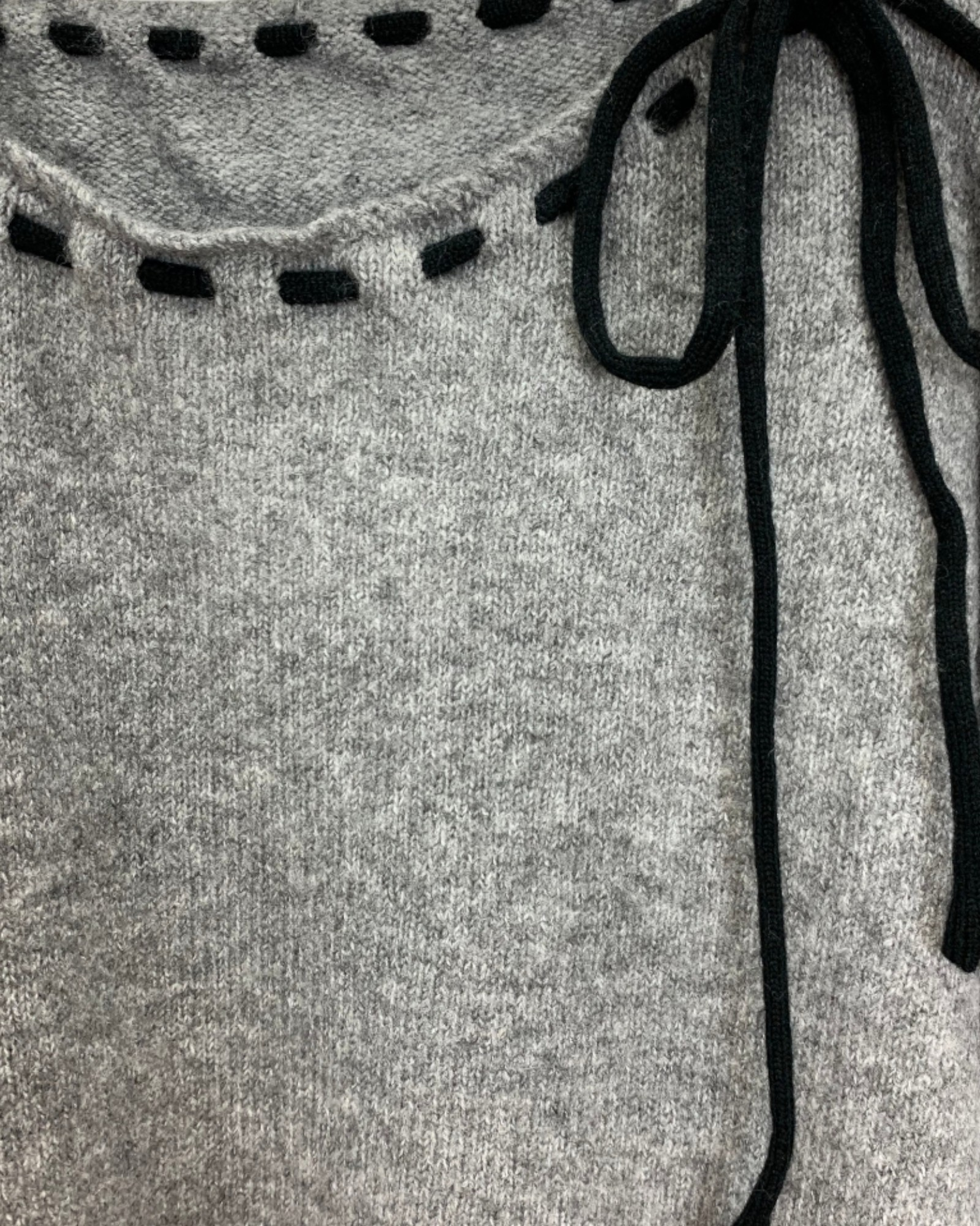 Off-Shoulder Relaxed Knit Sweater with Trim Detail