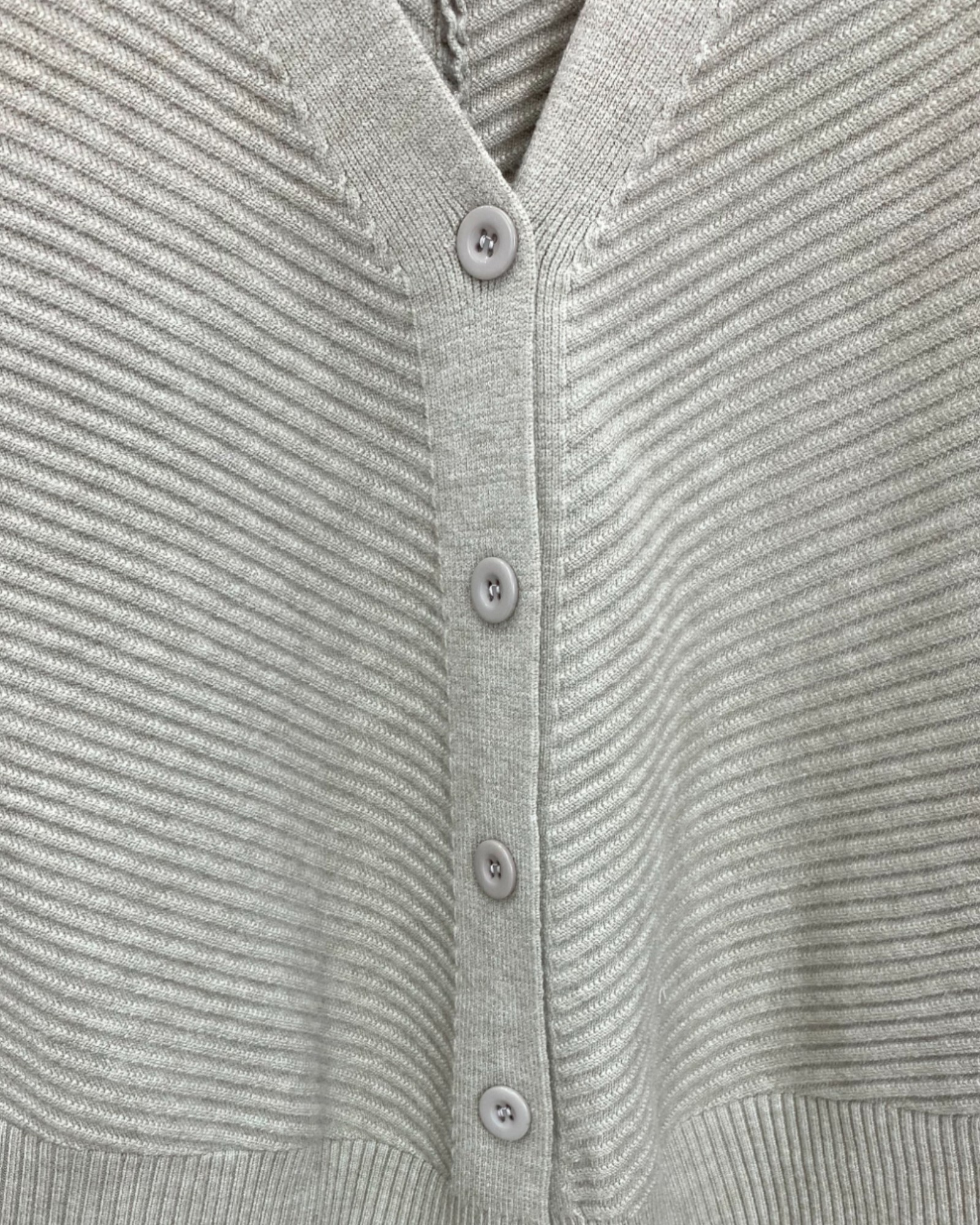 Buttoned Fringe Hem Knit Cardigan