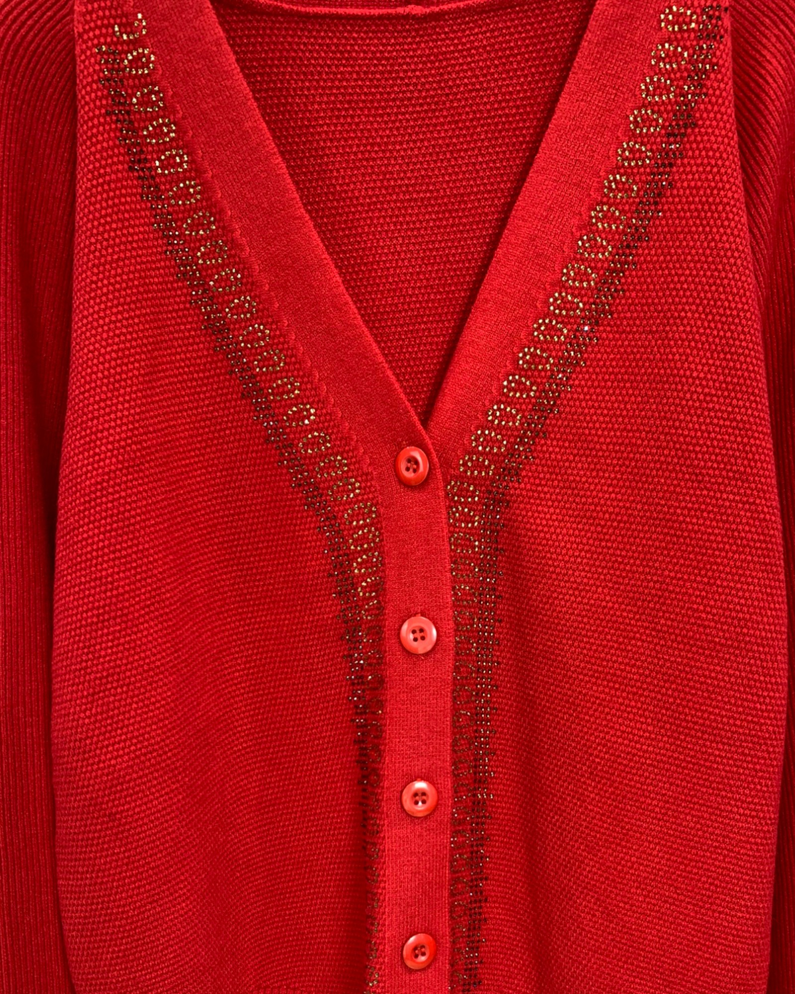 V-Neck Fringe Hem Knit Cardigan