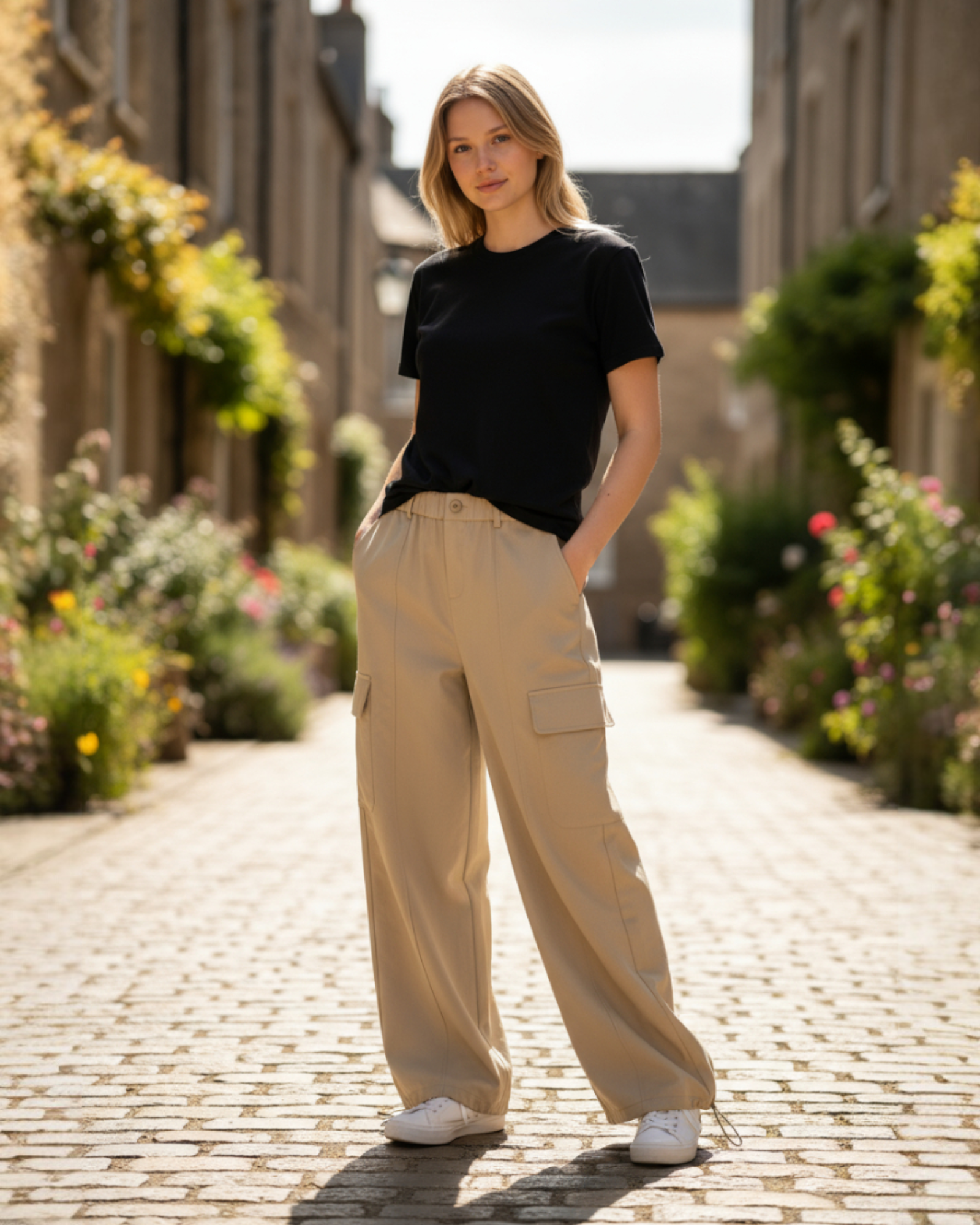 Utility Cargo Wide-Leg Pants