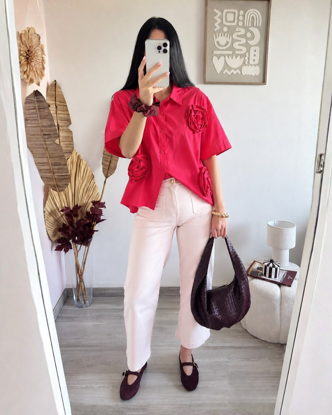 Rosette Appliqué Shirt