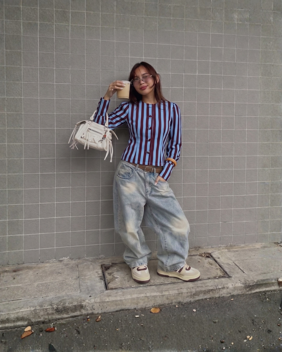 Retro Stripe Statement Blouse