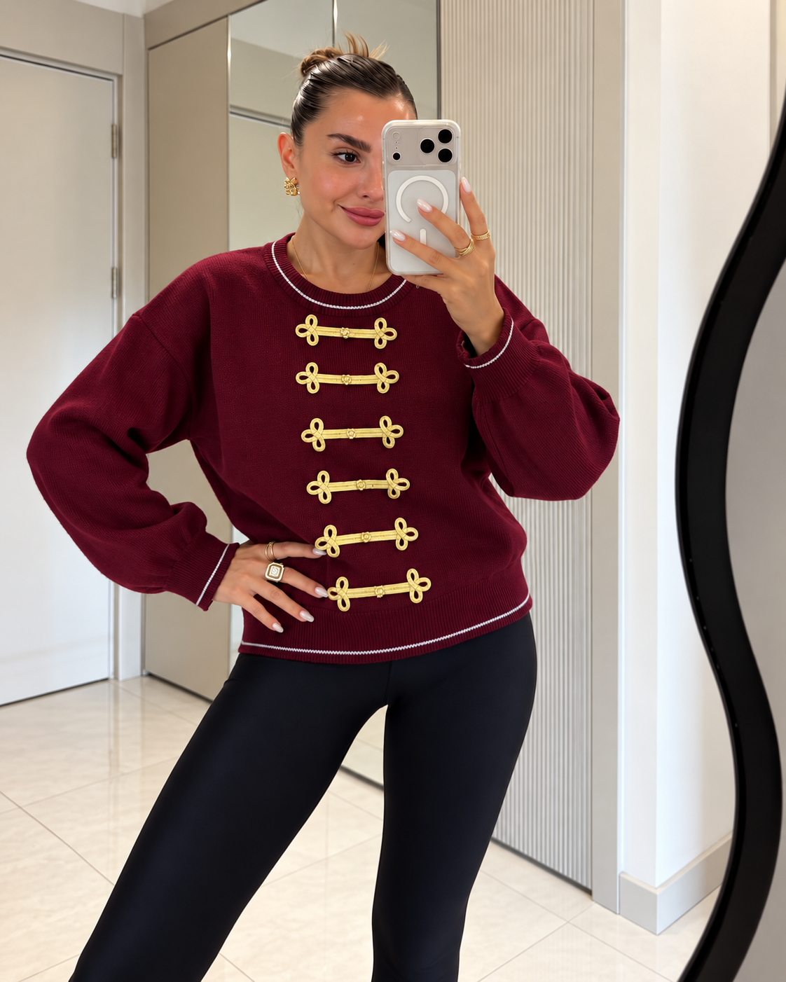 Military Braid Knit Sweater