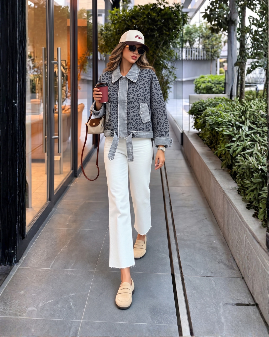 Leopard Print Tie Hem Jacket