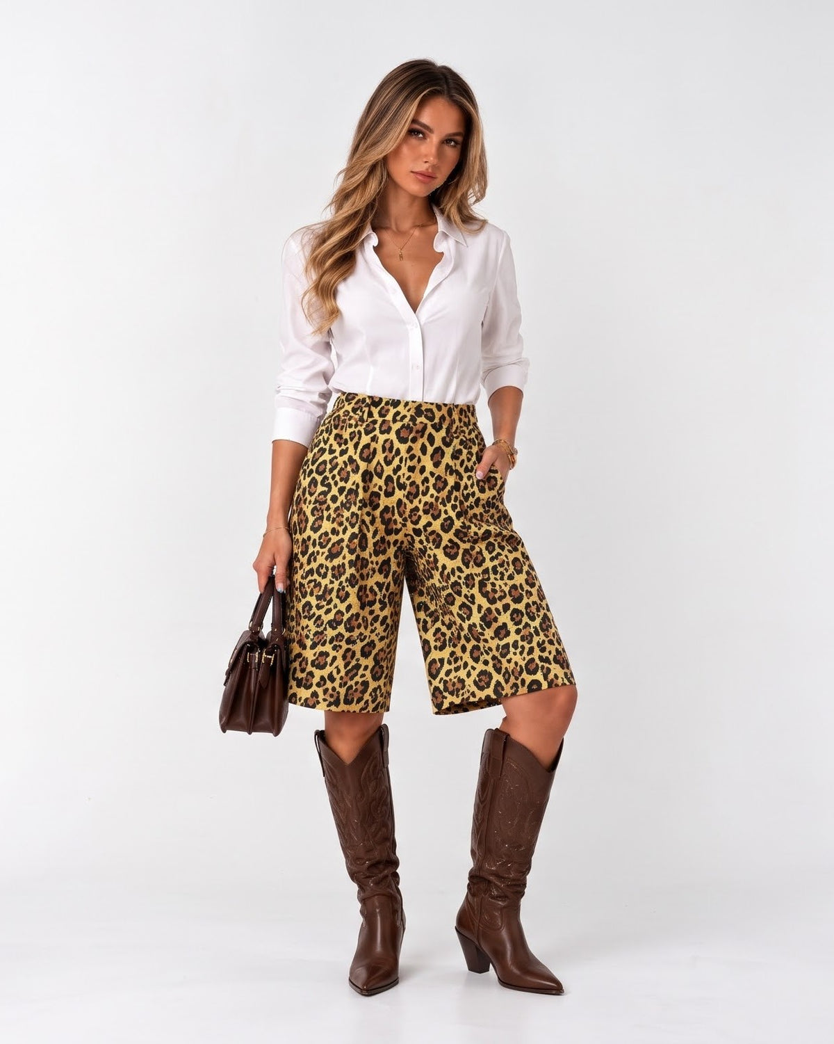 Wild City Leopard Bermuda Shorts