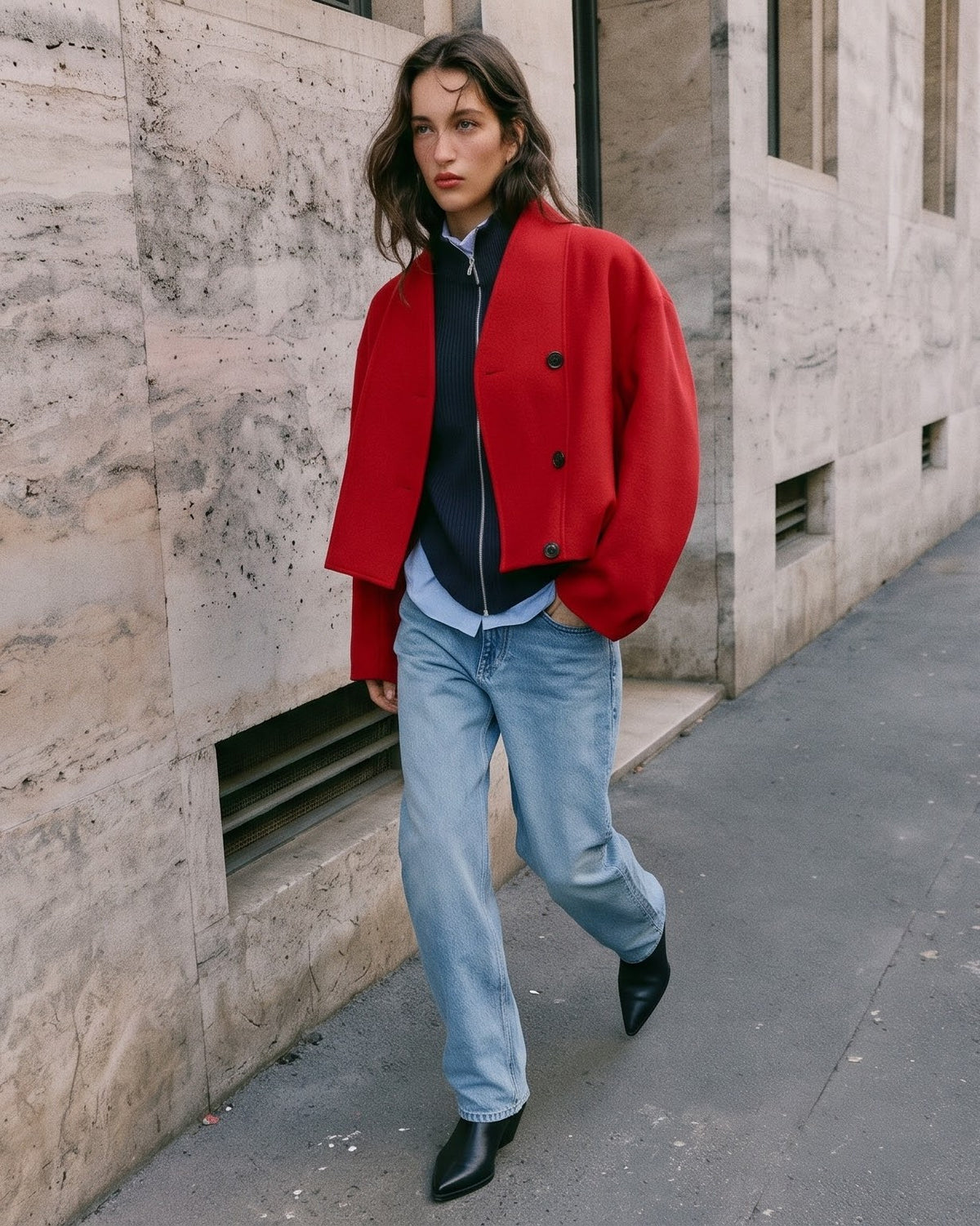 Scarlet Cocoon Statement Jacket