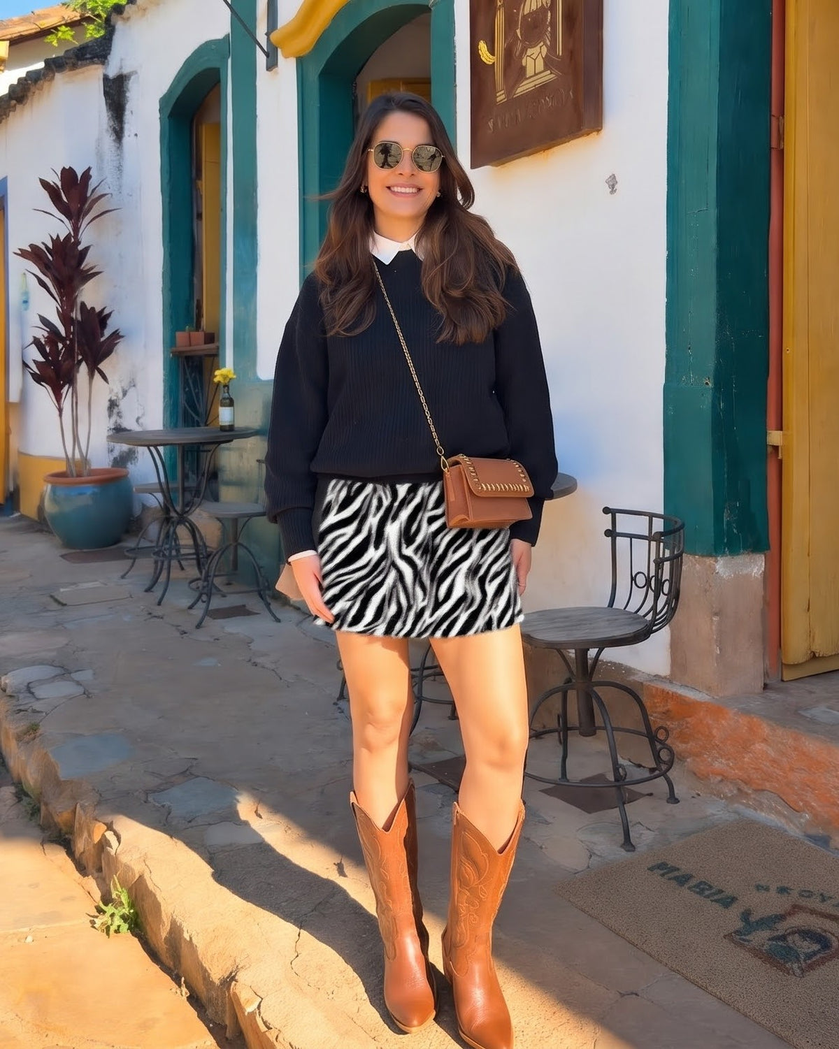 Wild Muse Zebra Mini Skirt