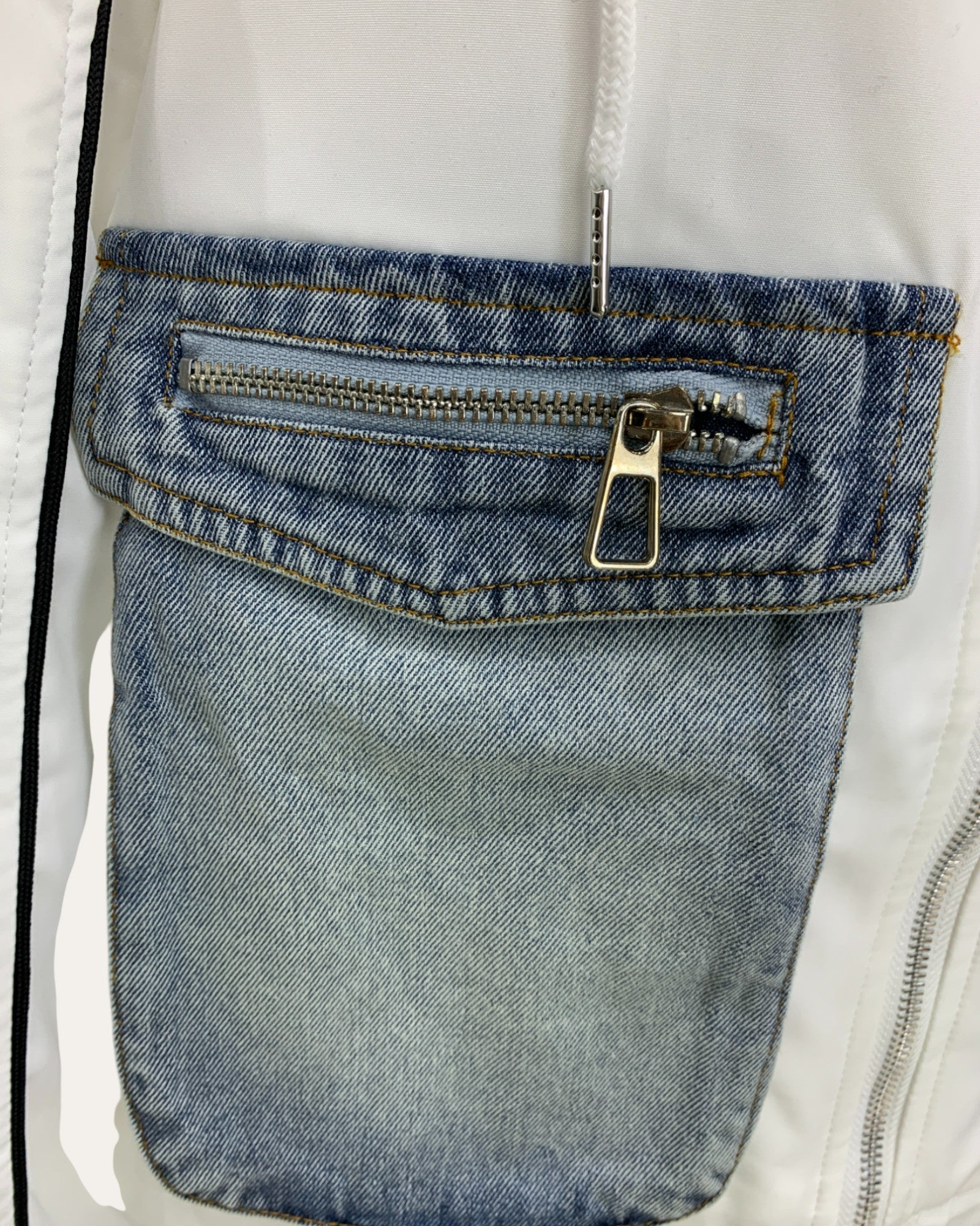 Contrast Denim Pocket Zip Jacket
