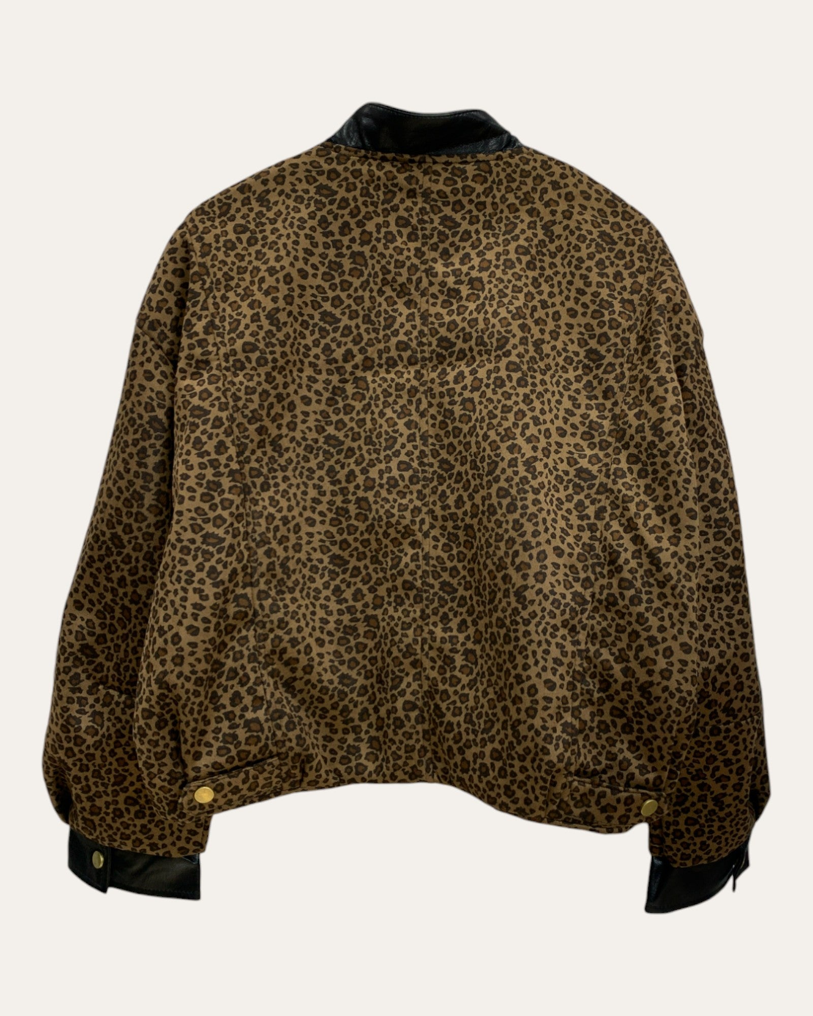 Cropped Leopard Bomber Jacket
