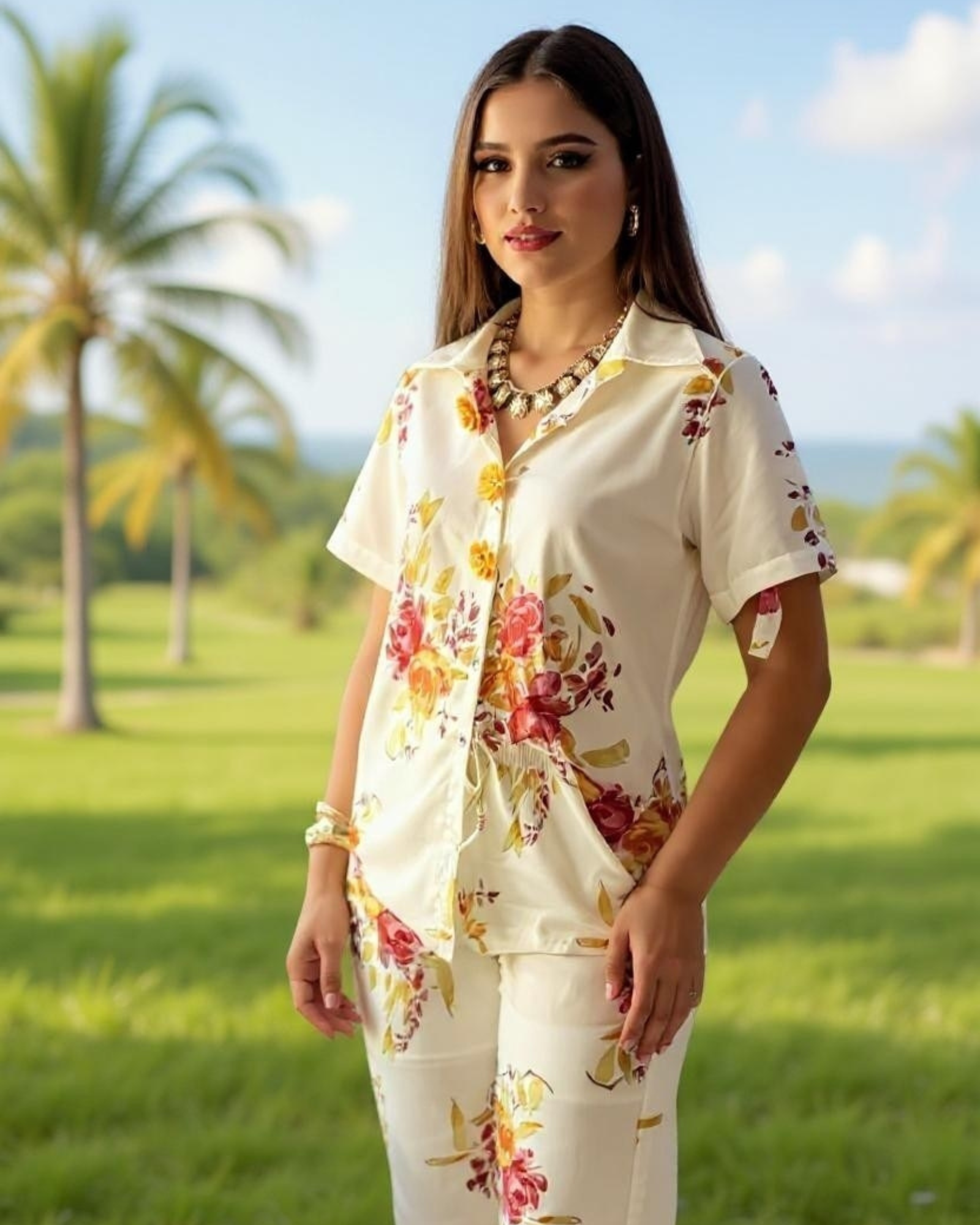 Floral Print Two-Piece Set