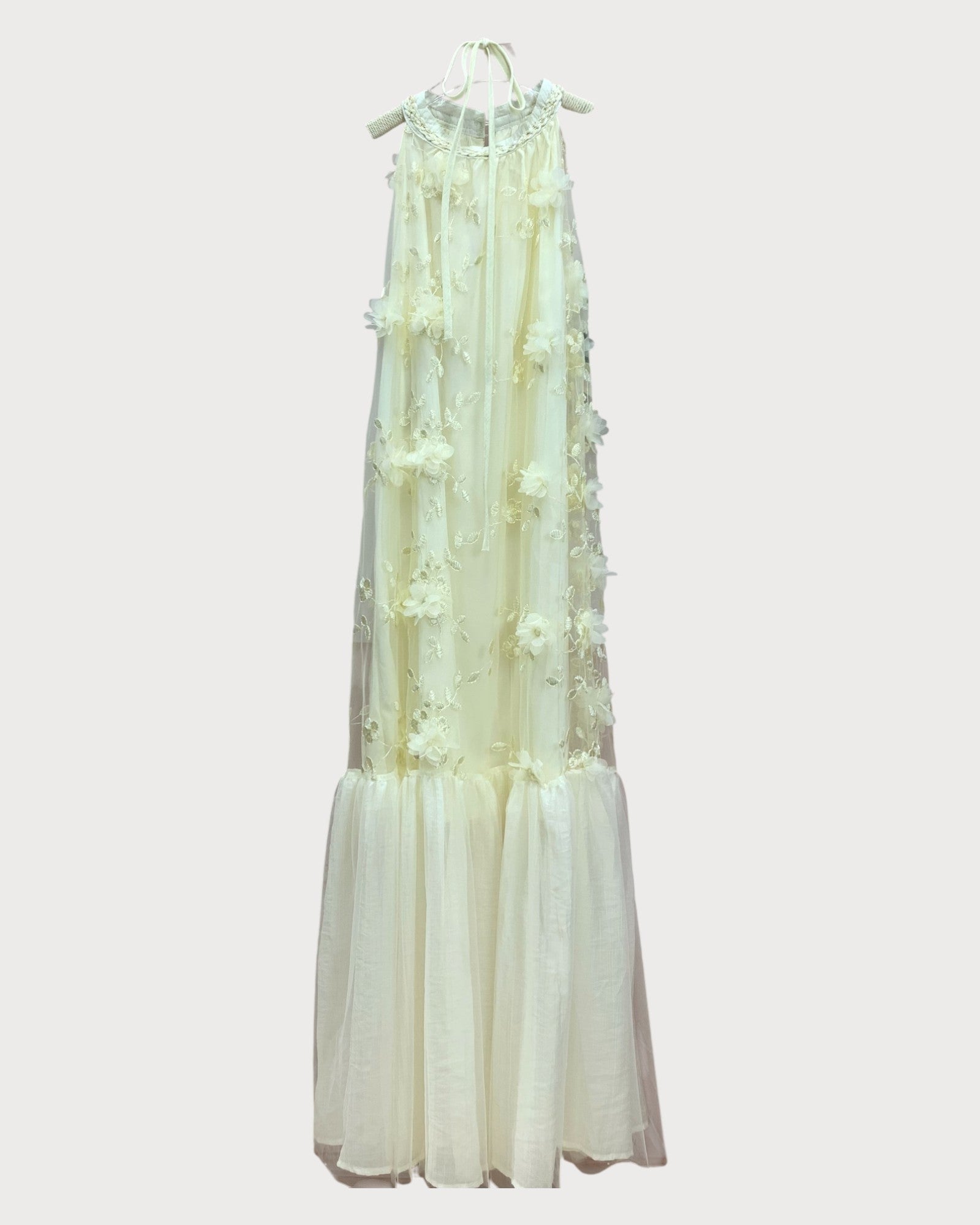 Floral Embroidered Sleeveless Maxi Dress