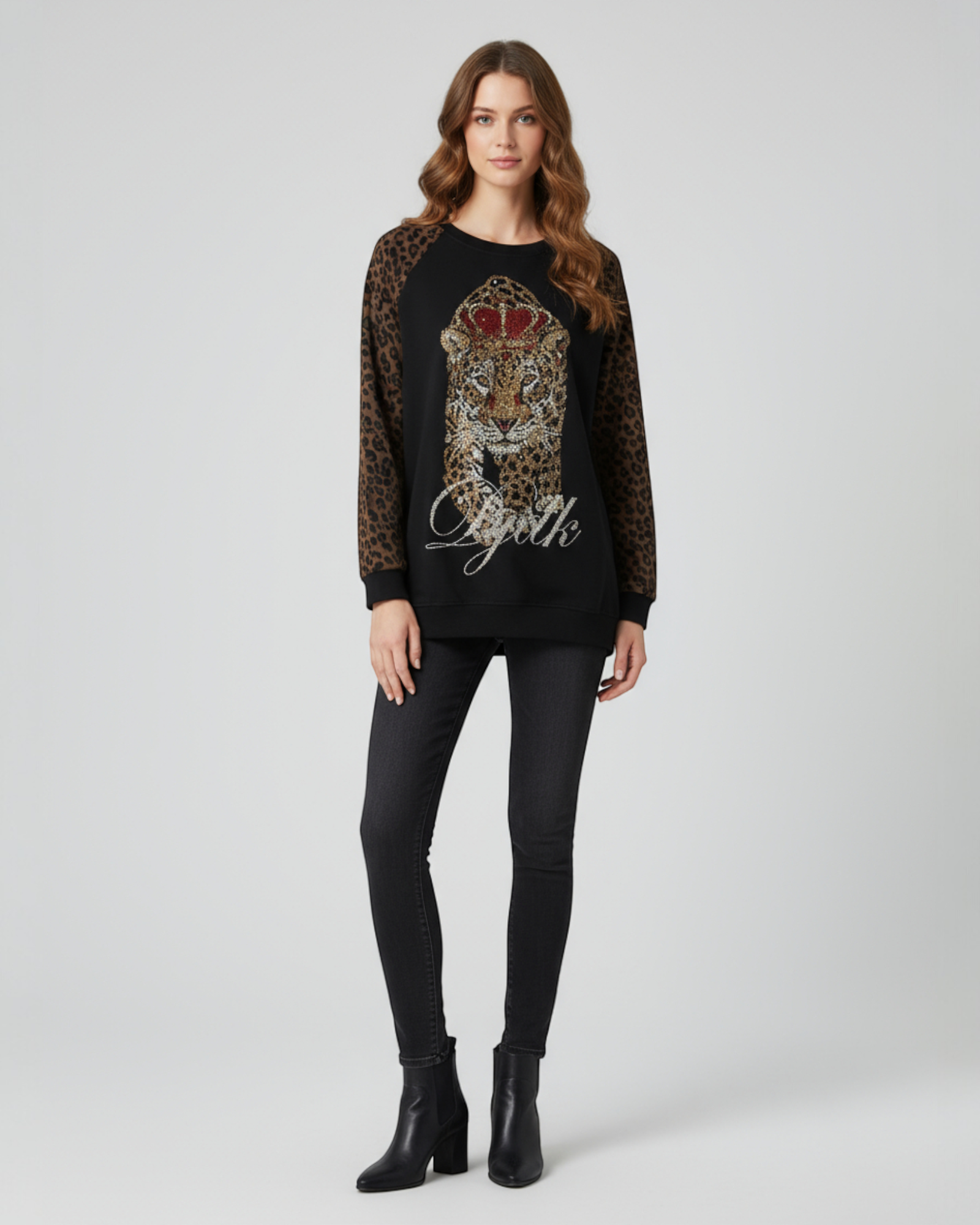 Leopard Embellished Sweatshirt