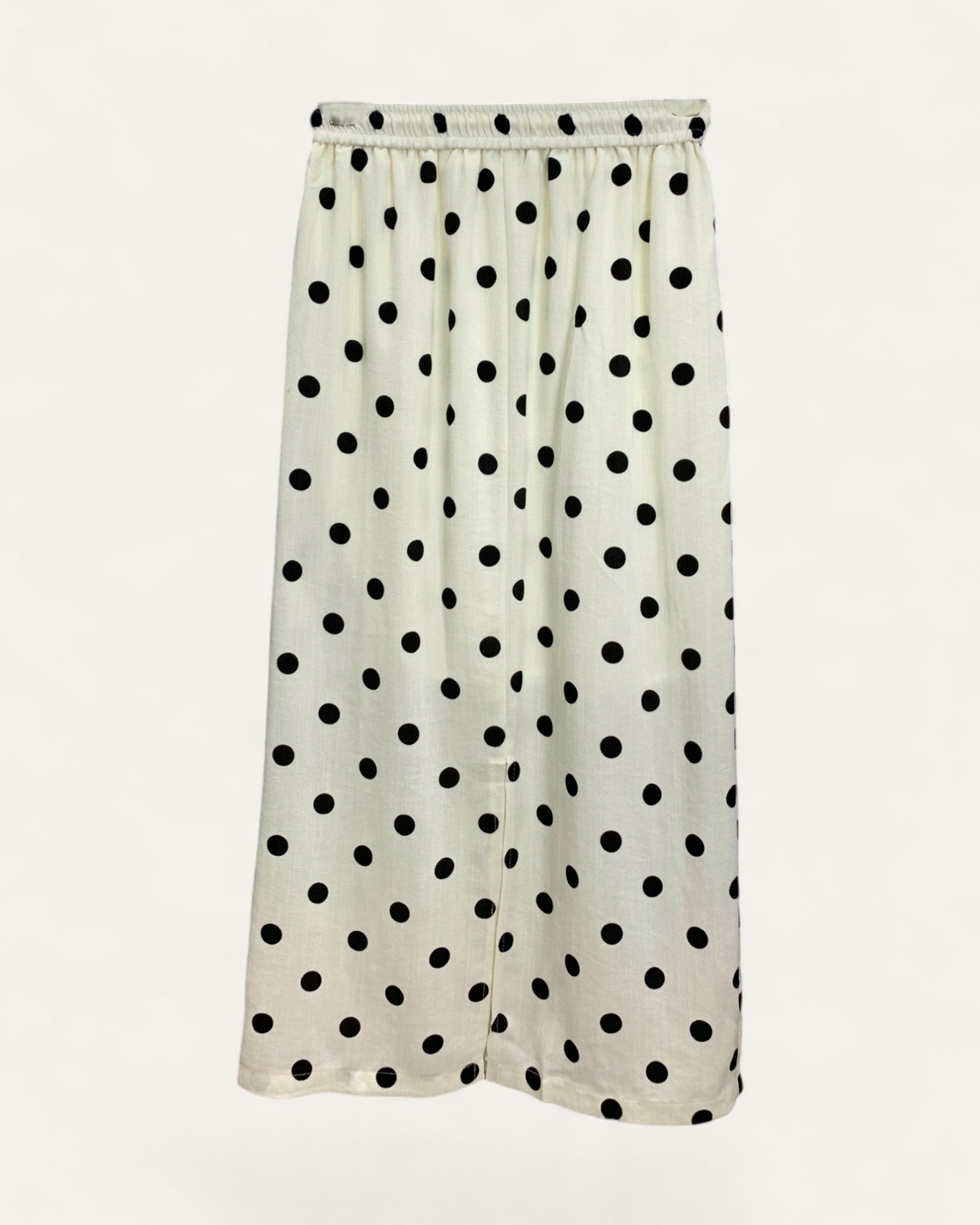 Polka Dot Drawstring Midi Skirt