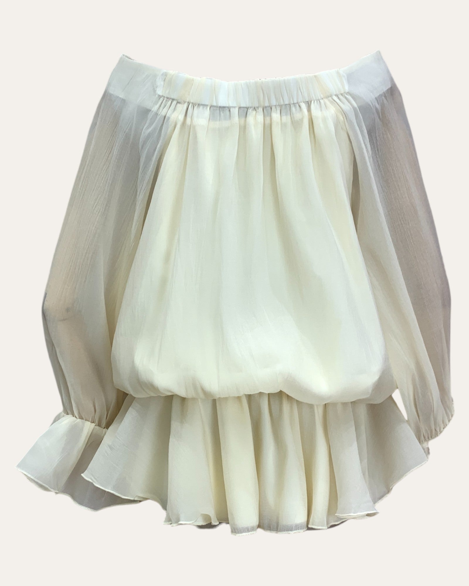 Lace-Up Ruffle Hem Off-Shoulder Dress with Rose Appliqué