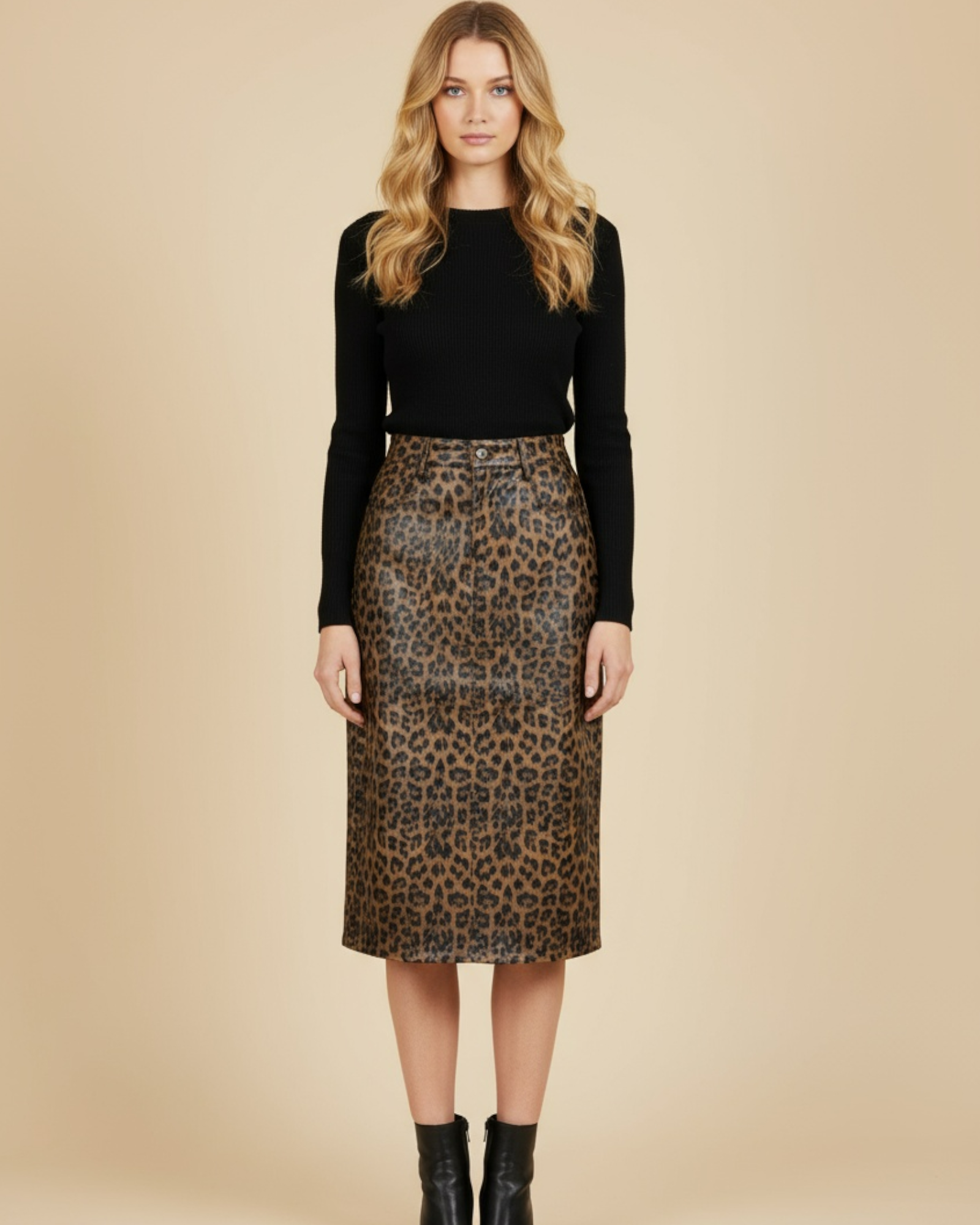 Leopard Print Pencil Skirt