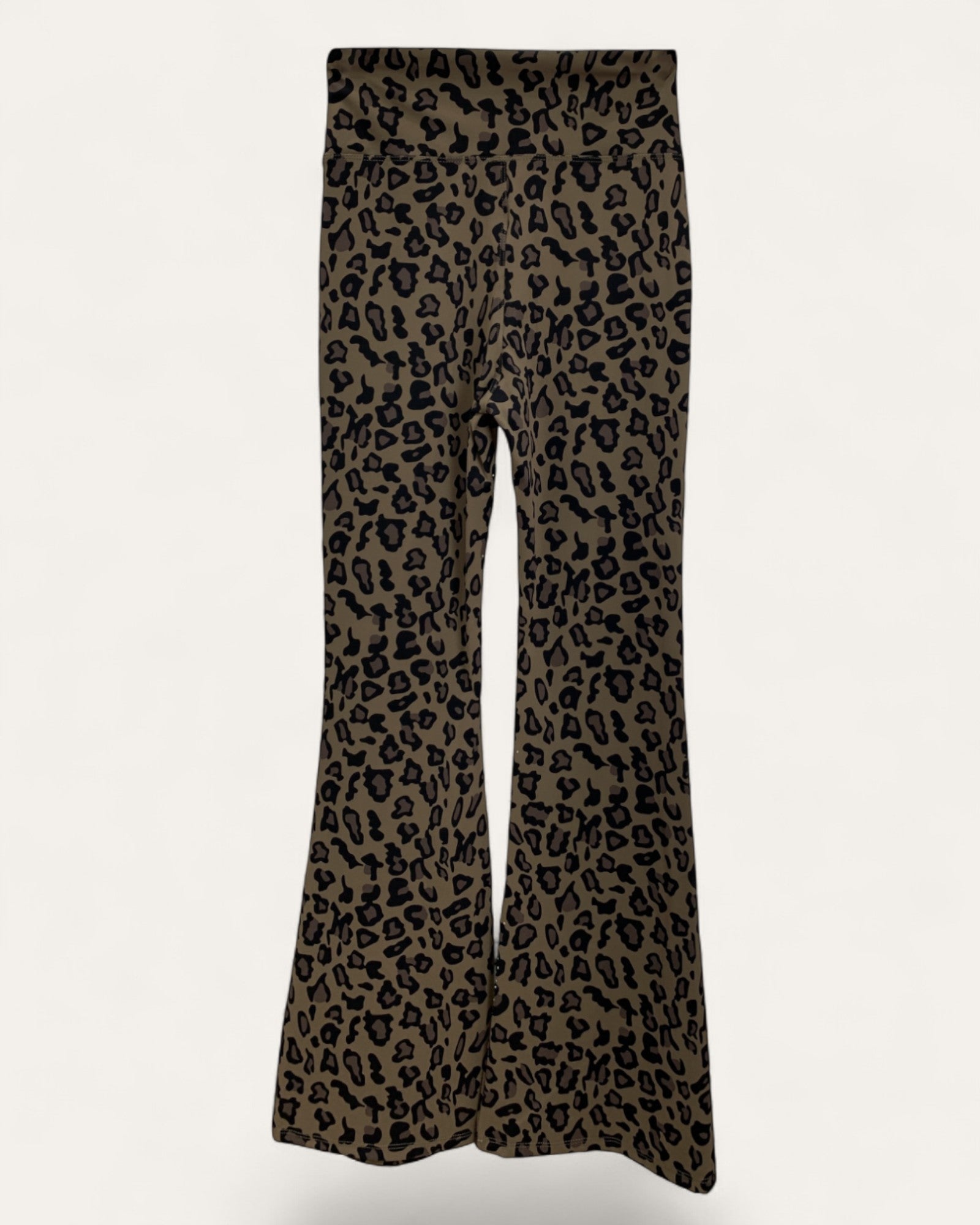 Leopard Print Rhinestone Flared Pants