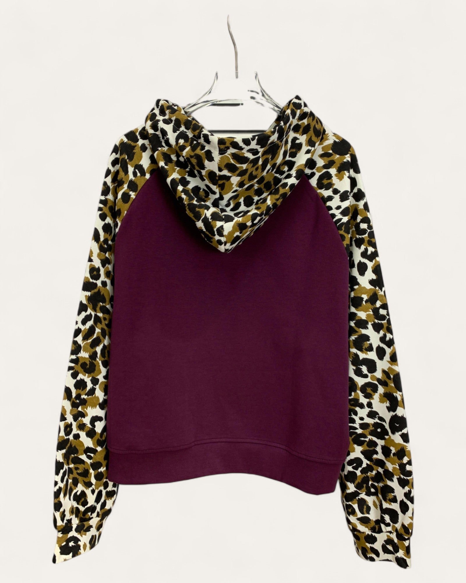 Leopard Sleeve Graphic Hoodie