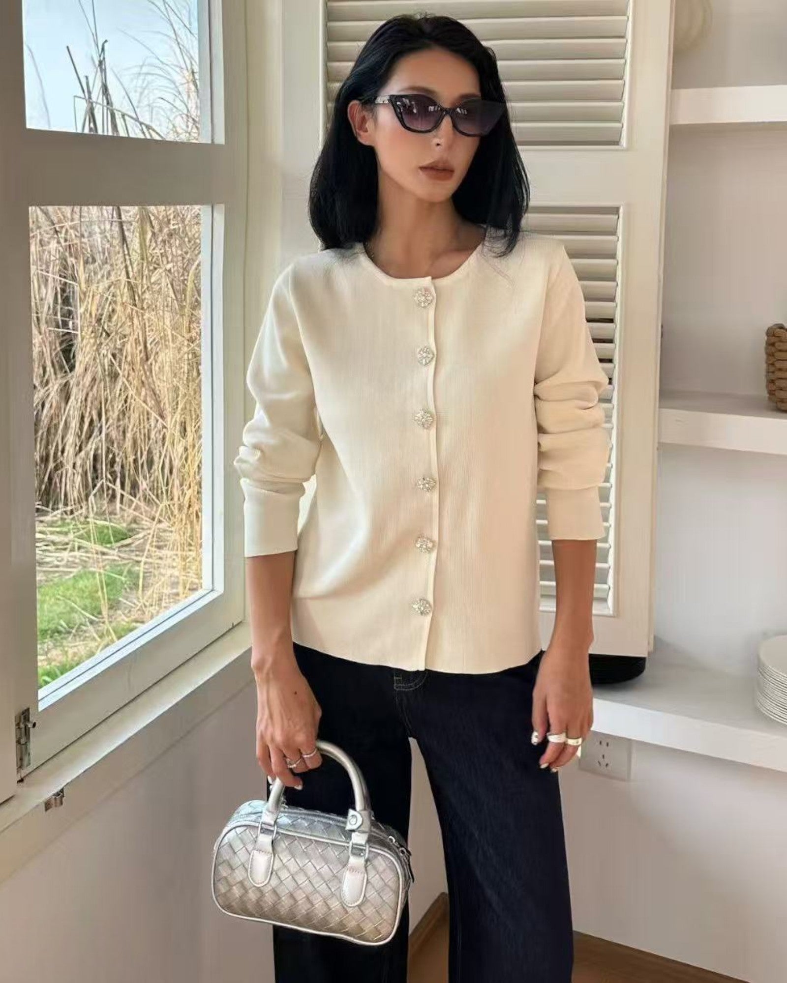 Pearl Button Knit Cardigan