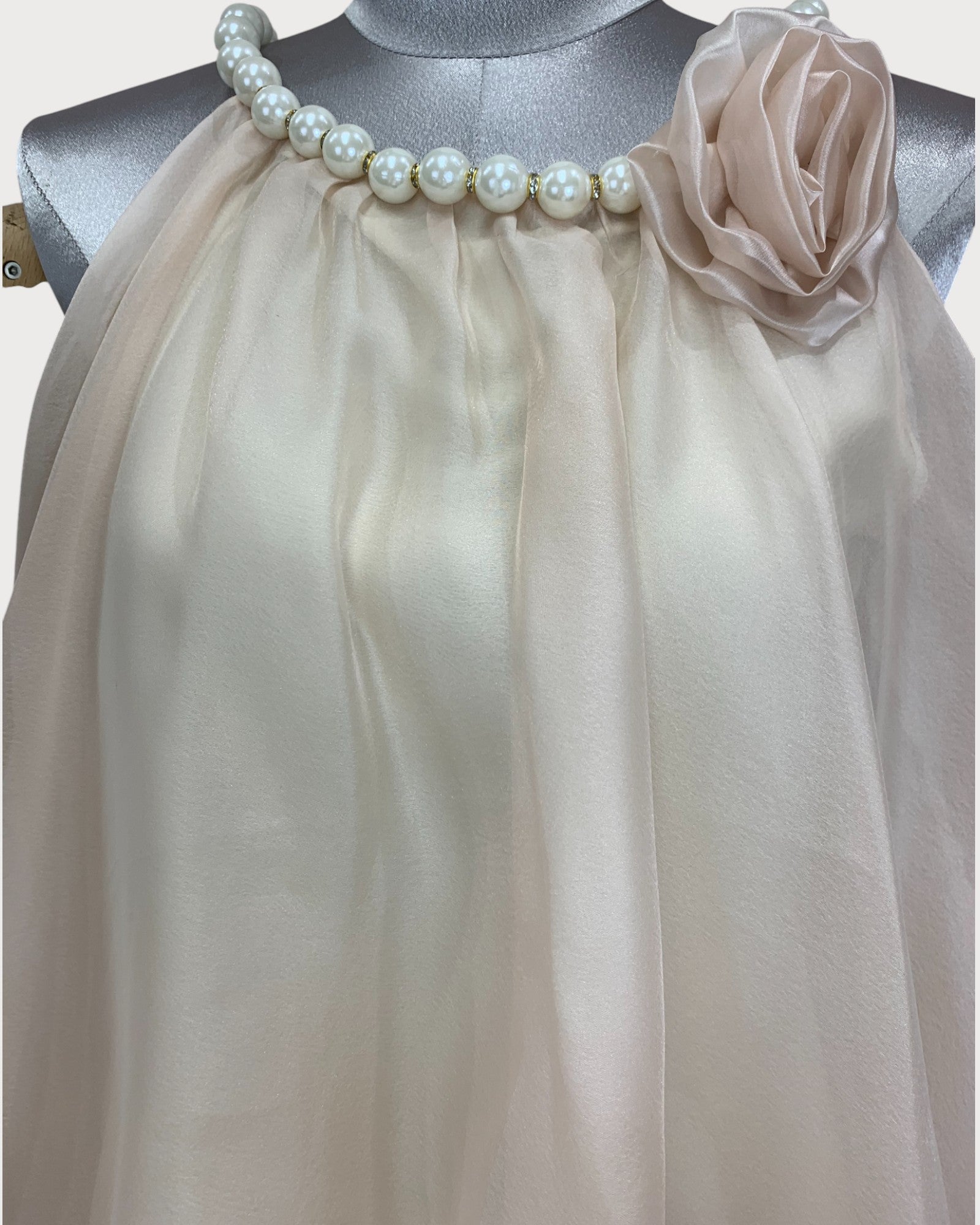 Pearl Trim Layered Ruffle Shorts Set