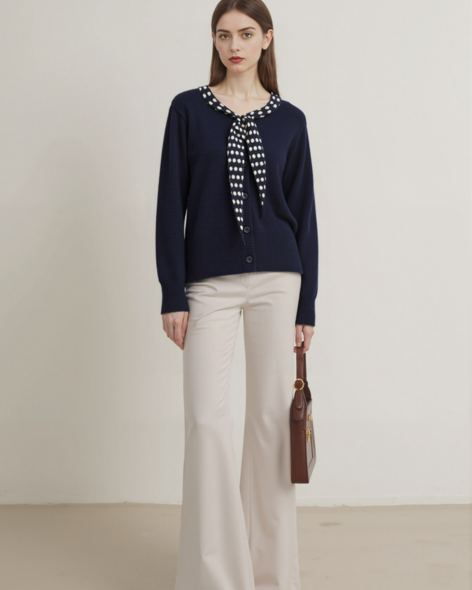 Polka Dot Bow Tie Cardigan