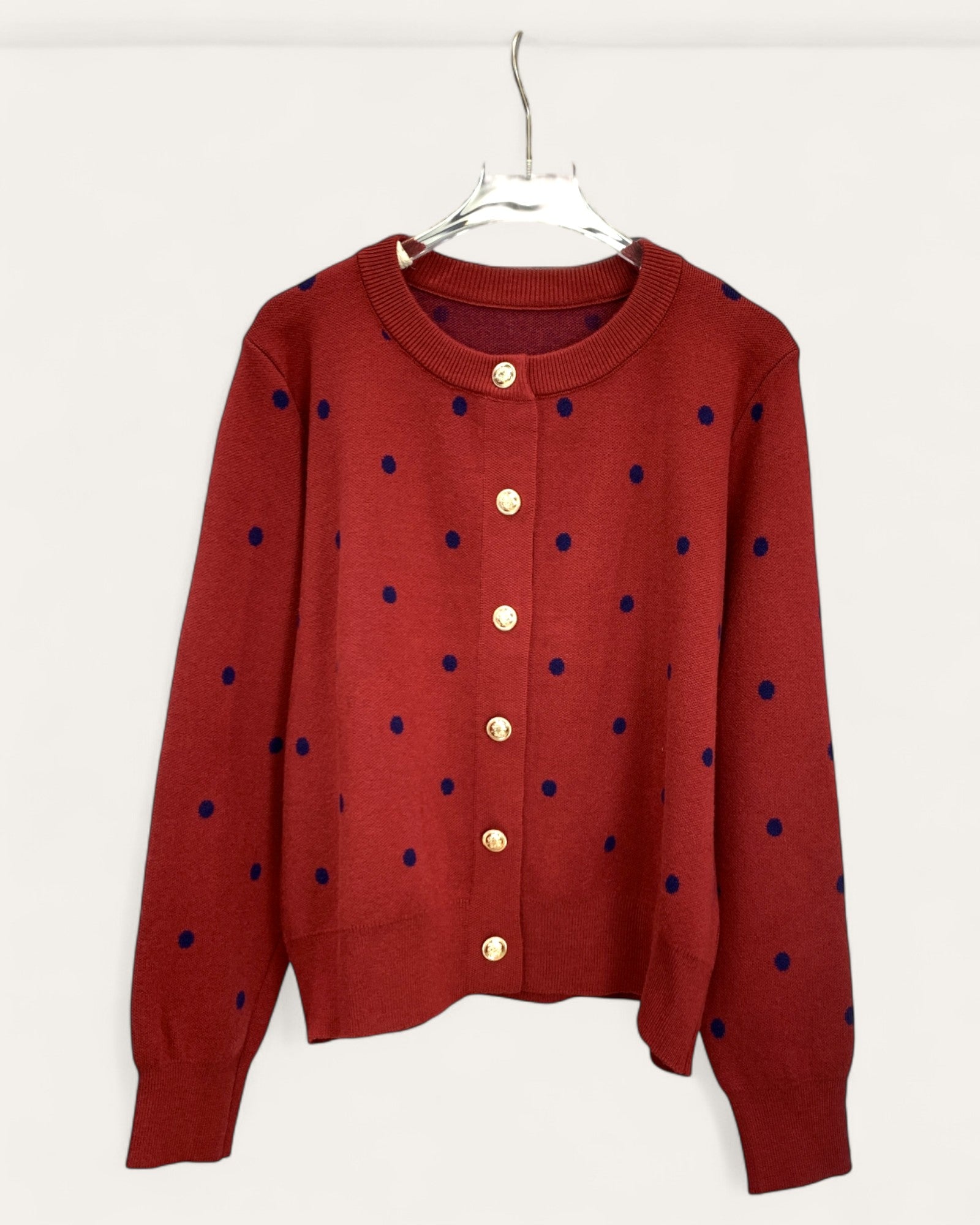 Ribbed Knit Cardigan with Ruffle Trim