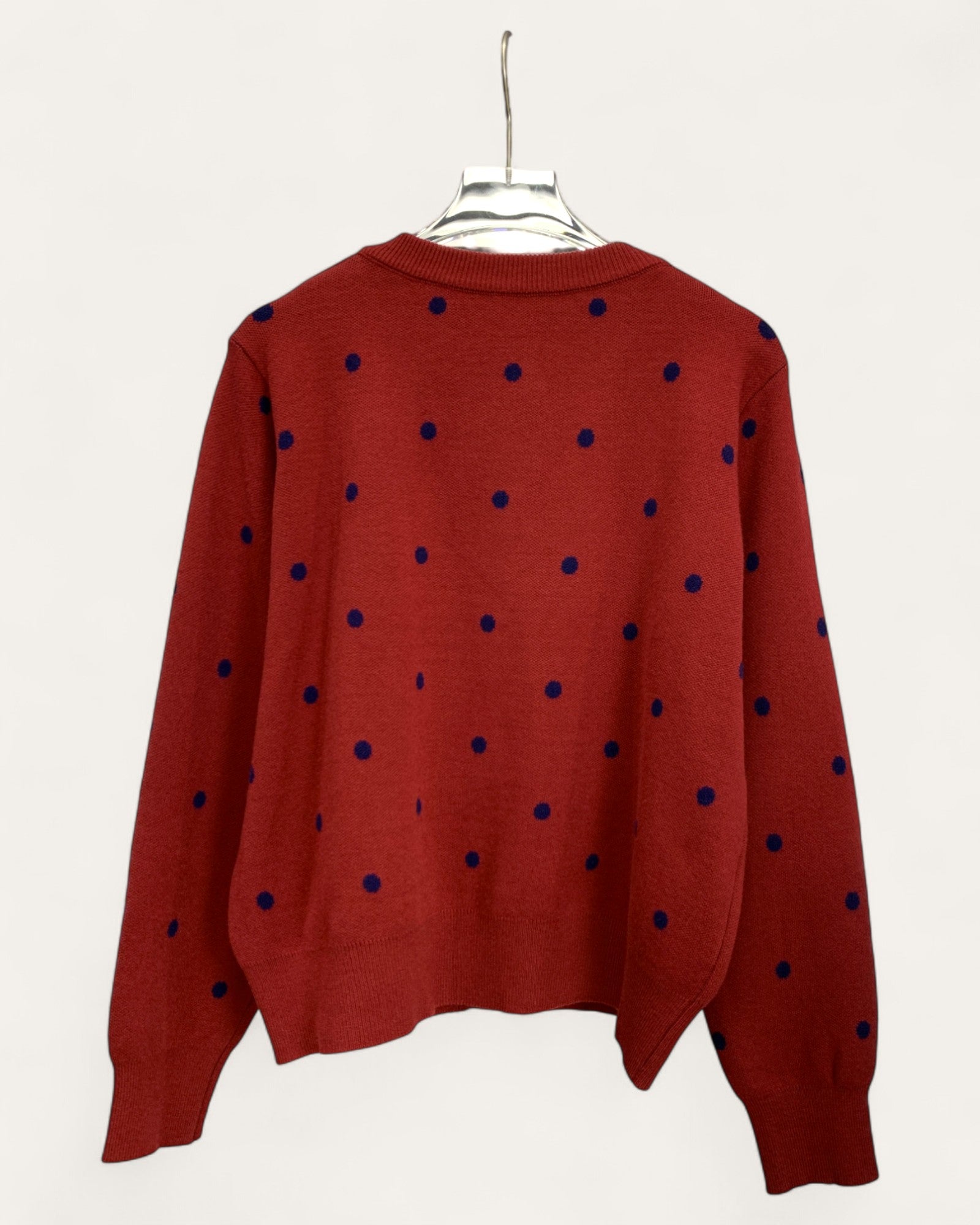 Ribbed Knit Cardigan with Ruffle Trim