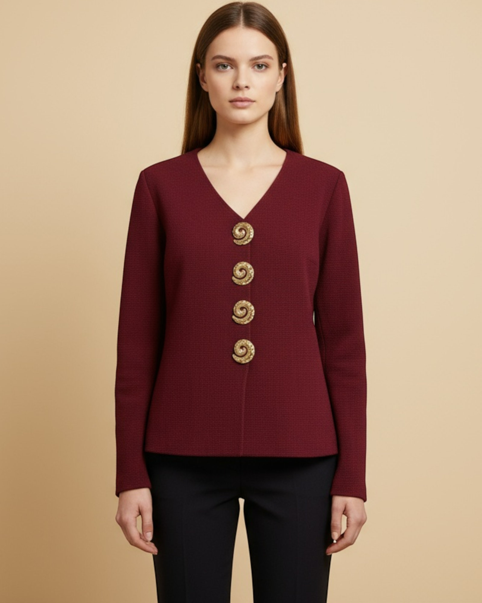 Statement Gold Button Cardigan