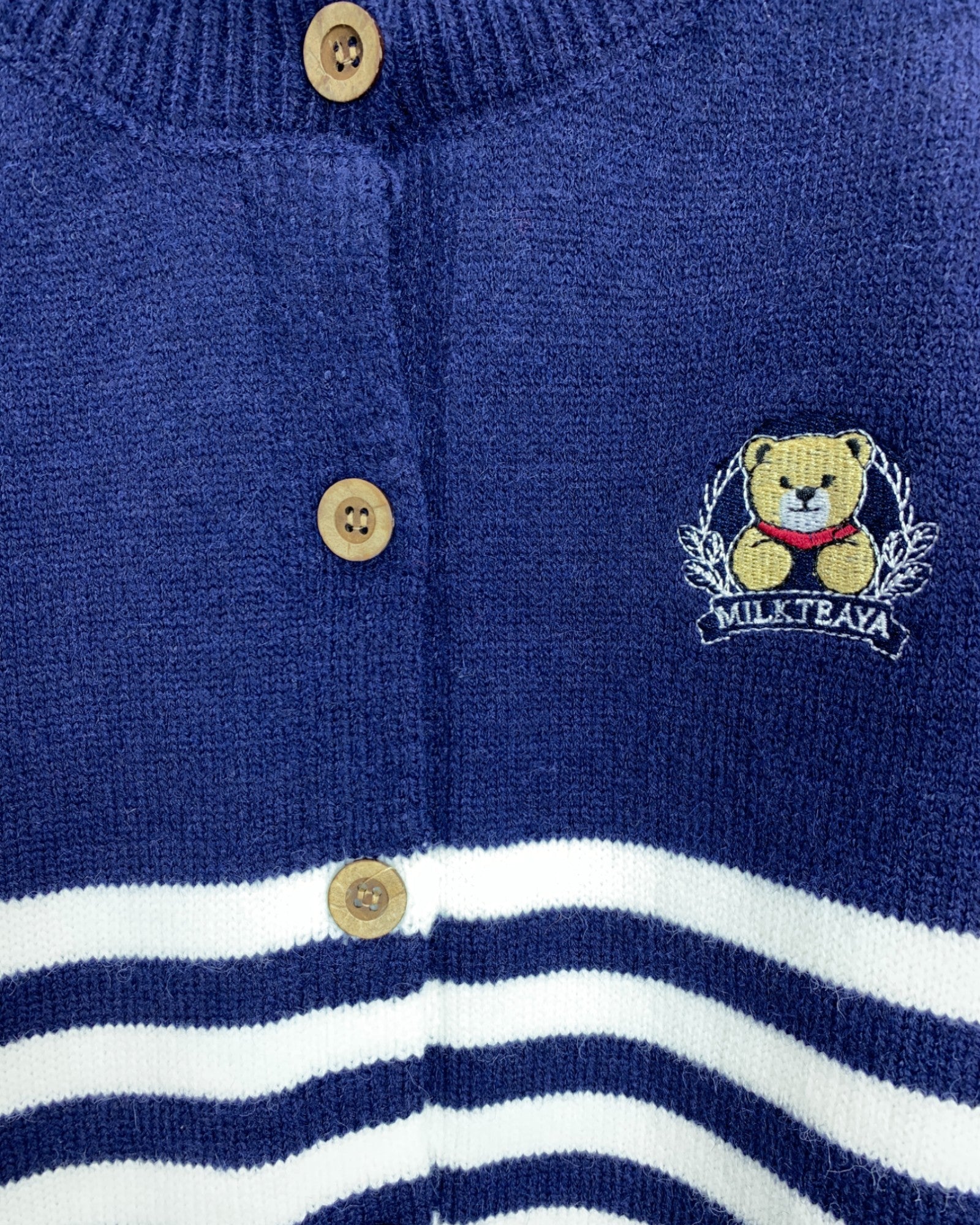 Striped Button Front Knit Cardigan