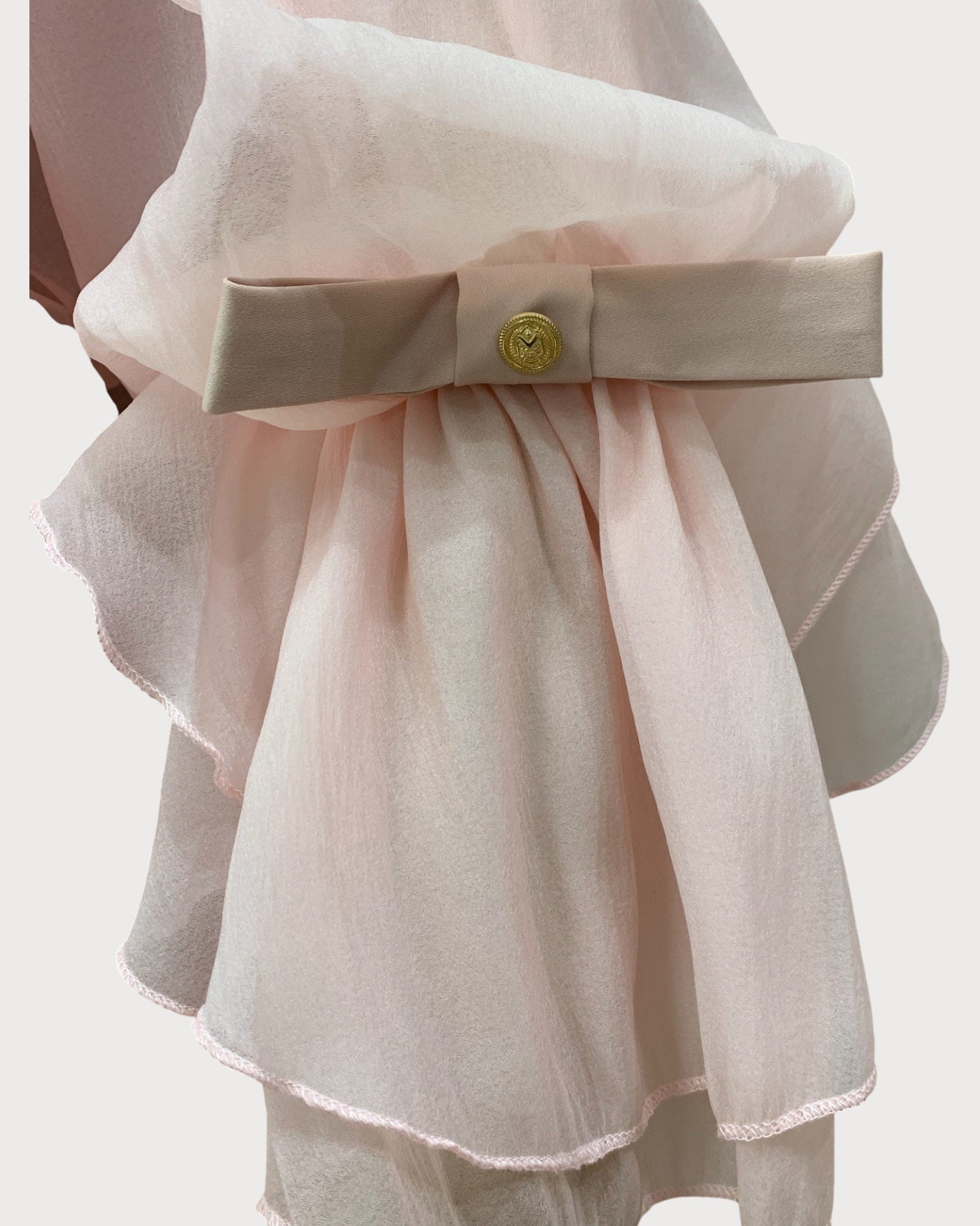 Tiered Ruffle Hem Off-Shoulder Mini Dress with Bow Detail