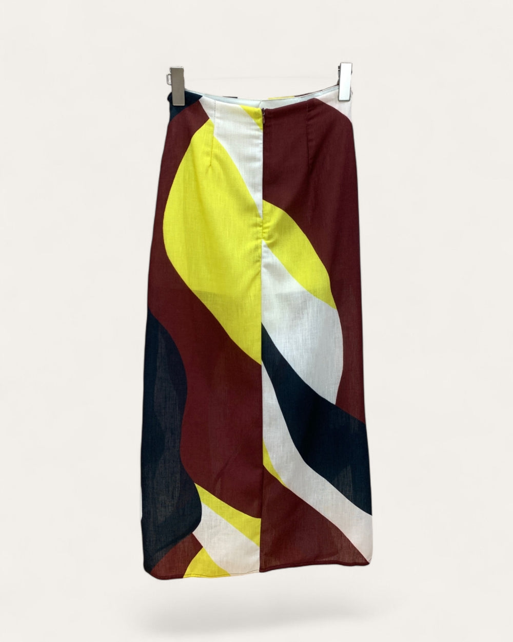 Abstract Print Wrap Midi Skirt - Zilvina