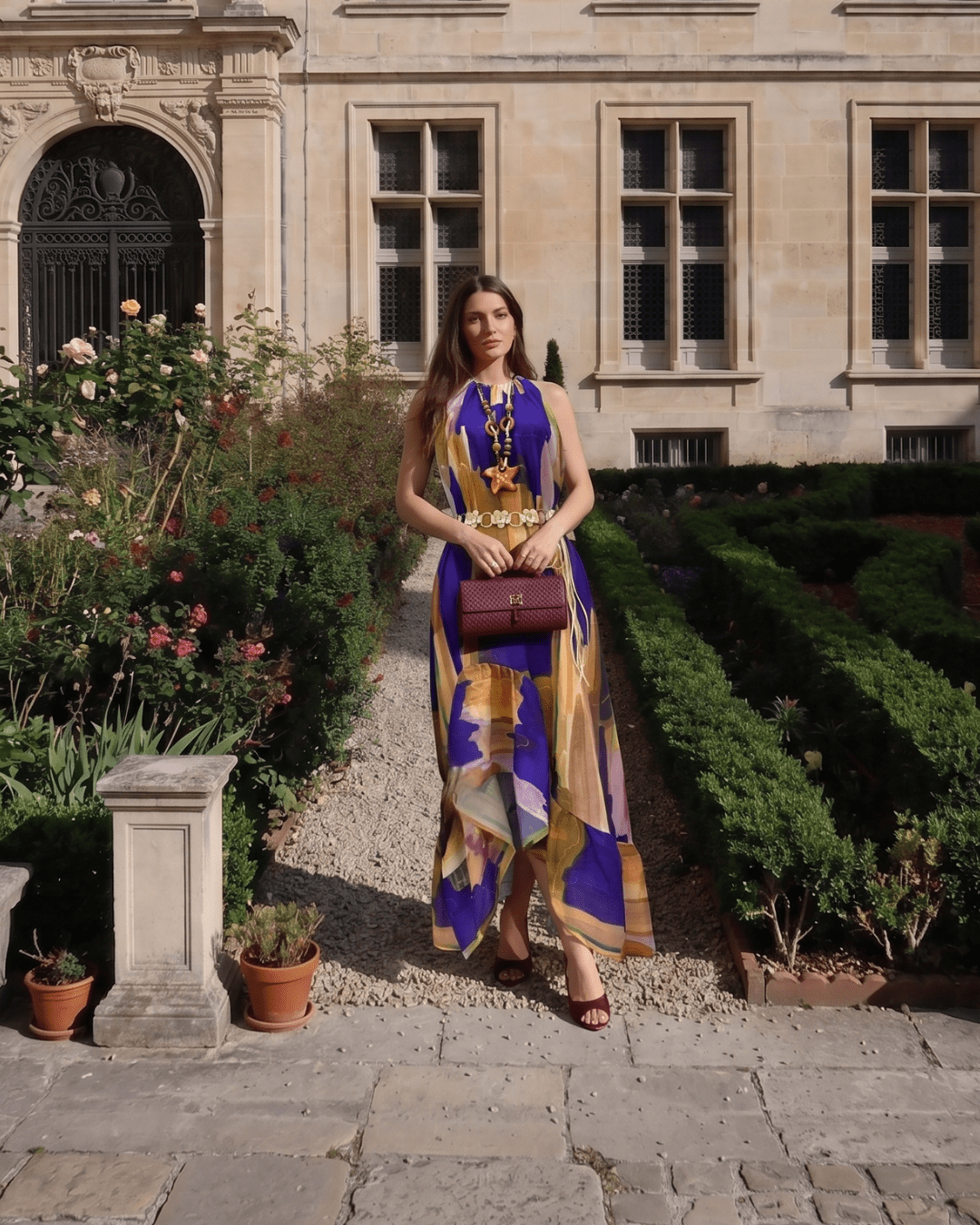Abstract Sunset Flow Maxi Dress - Zilvina