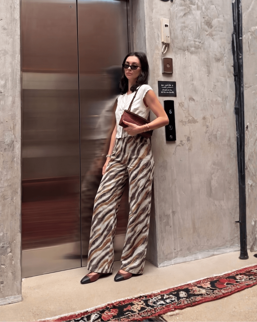 Abstract Zebra Wide Leg Pants - Zilvina