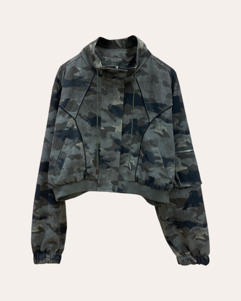 Animal Print Utility Bomber Jacket - Zilvina