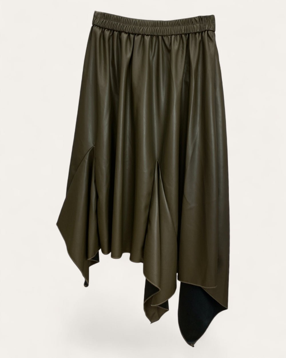 Asymmetric Faux Leather Skirt - Zilvina