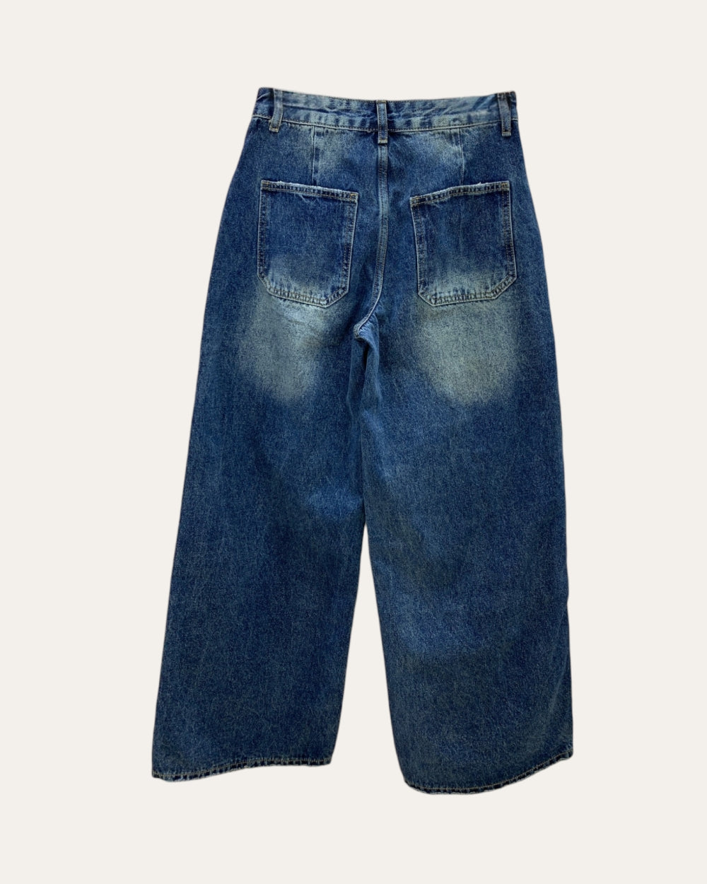 Asymmetrical Button Wrap Wide Leg Jeans - Zilvina