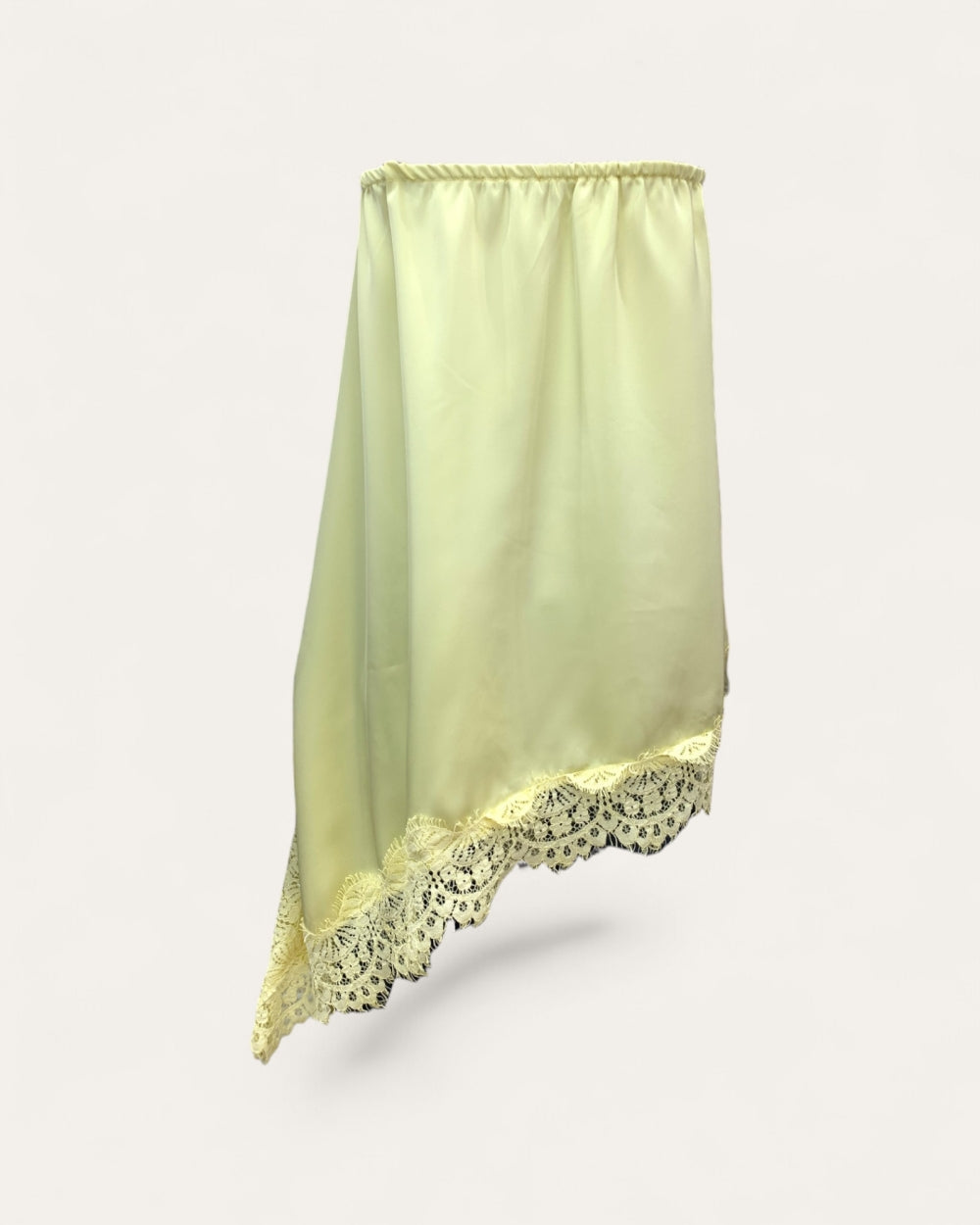 Asymmetrical Lace Trim Tube Top / Skirt Set - Zilvina
