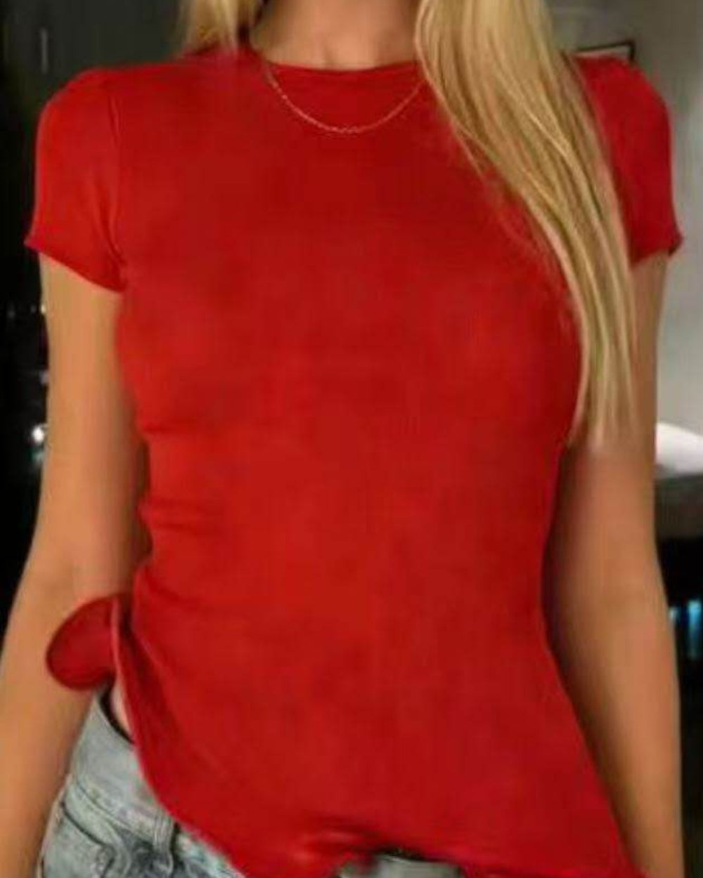 Basic Short Sleeve Slim Fit Tee - Zilvina