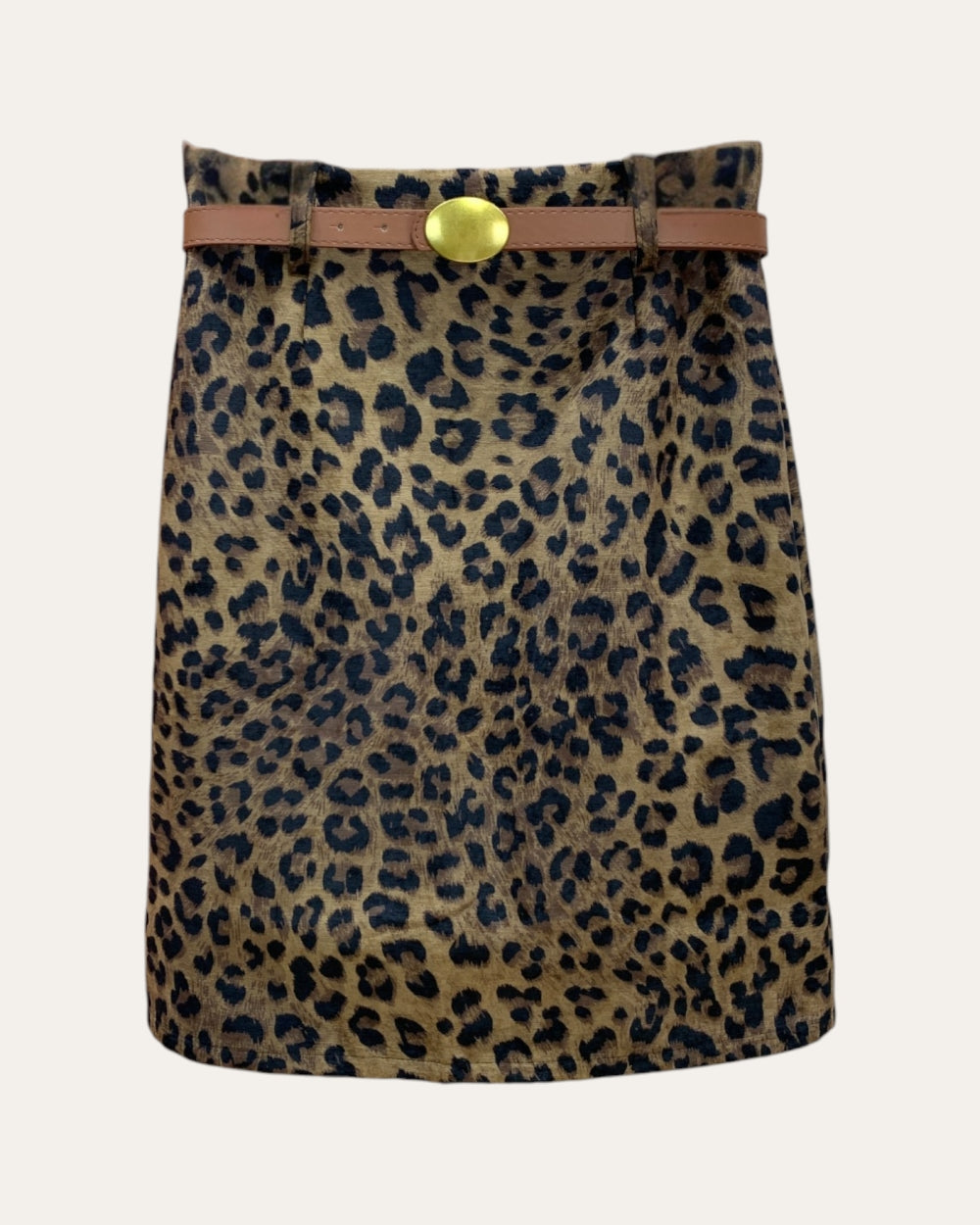 Belted Leopard Mini Skirt - Zilvina