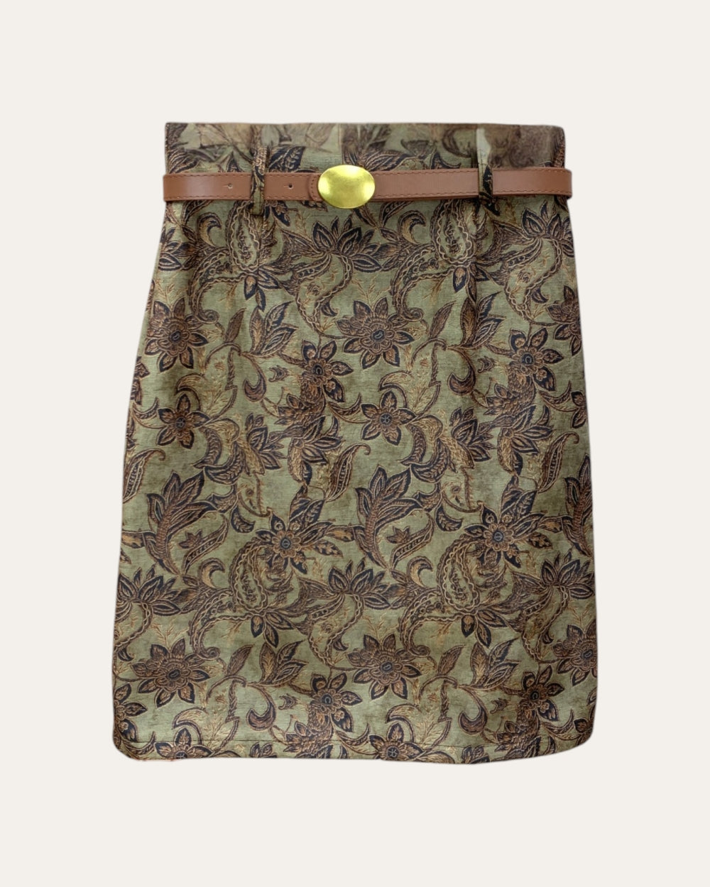Belted Paisley Mini Skirt - Zilvina