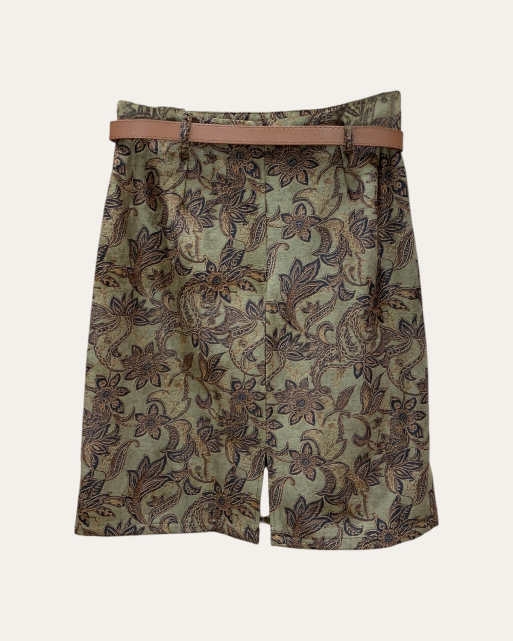 Belted Paisley Mini Skirt - Zilvina