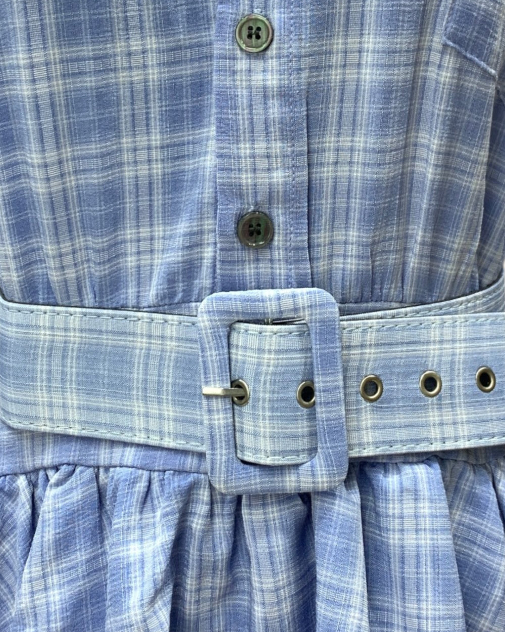 Belted Plaid Tiered Plaid Dress - Zilvina