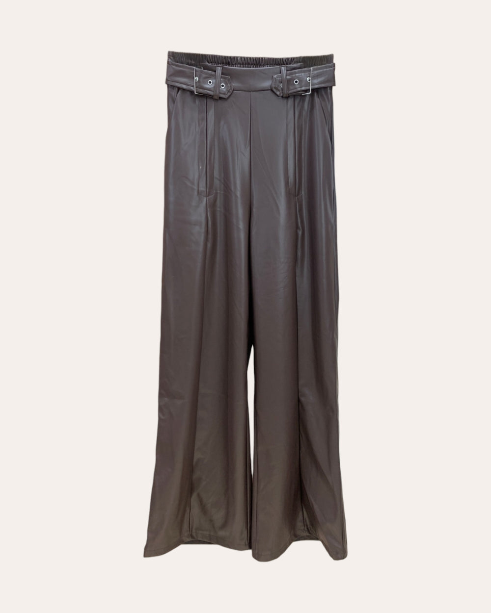 Belted Satin Wide-Leg Pants - Zilvina
