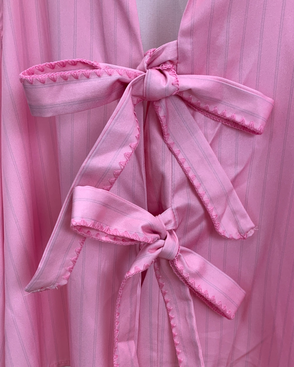 Bow Tie Front Long Sleeve Blouse - Zilvina
