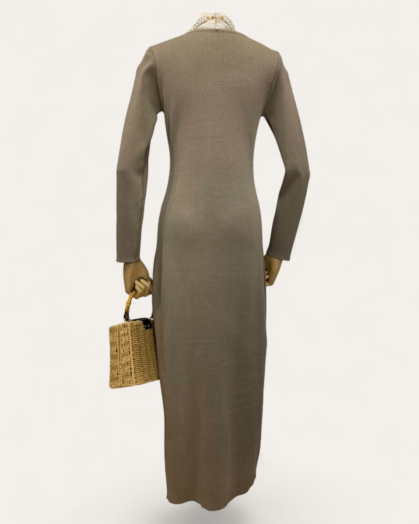 Button - Down Knit Maxi Dress - Zilvina
