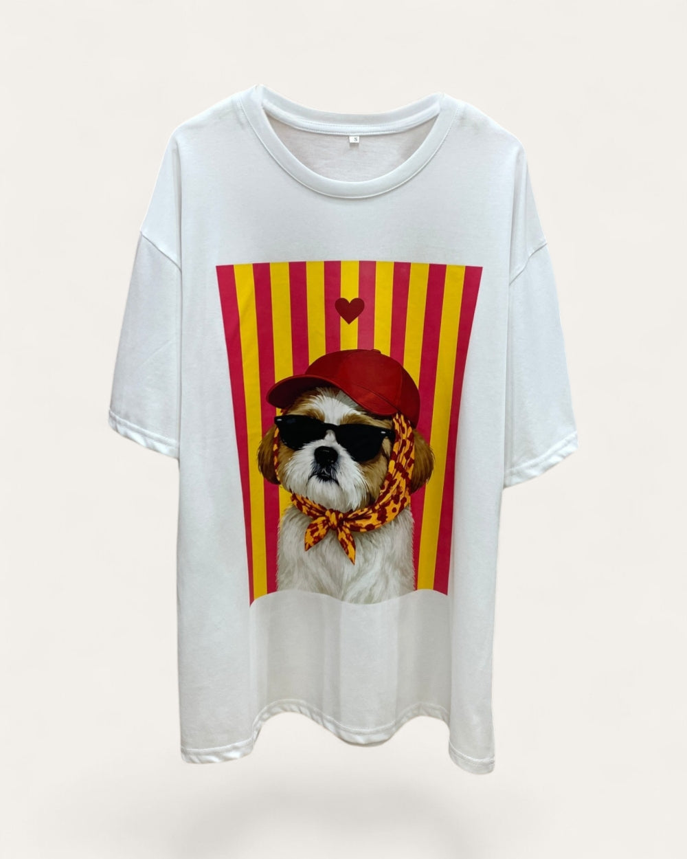 Cap & Scarf Puppy Graphic Tee - Zilvina