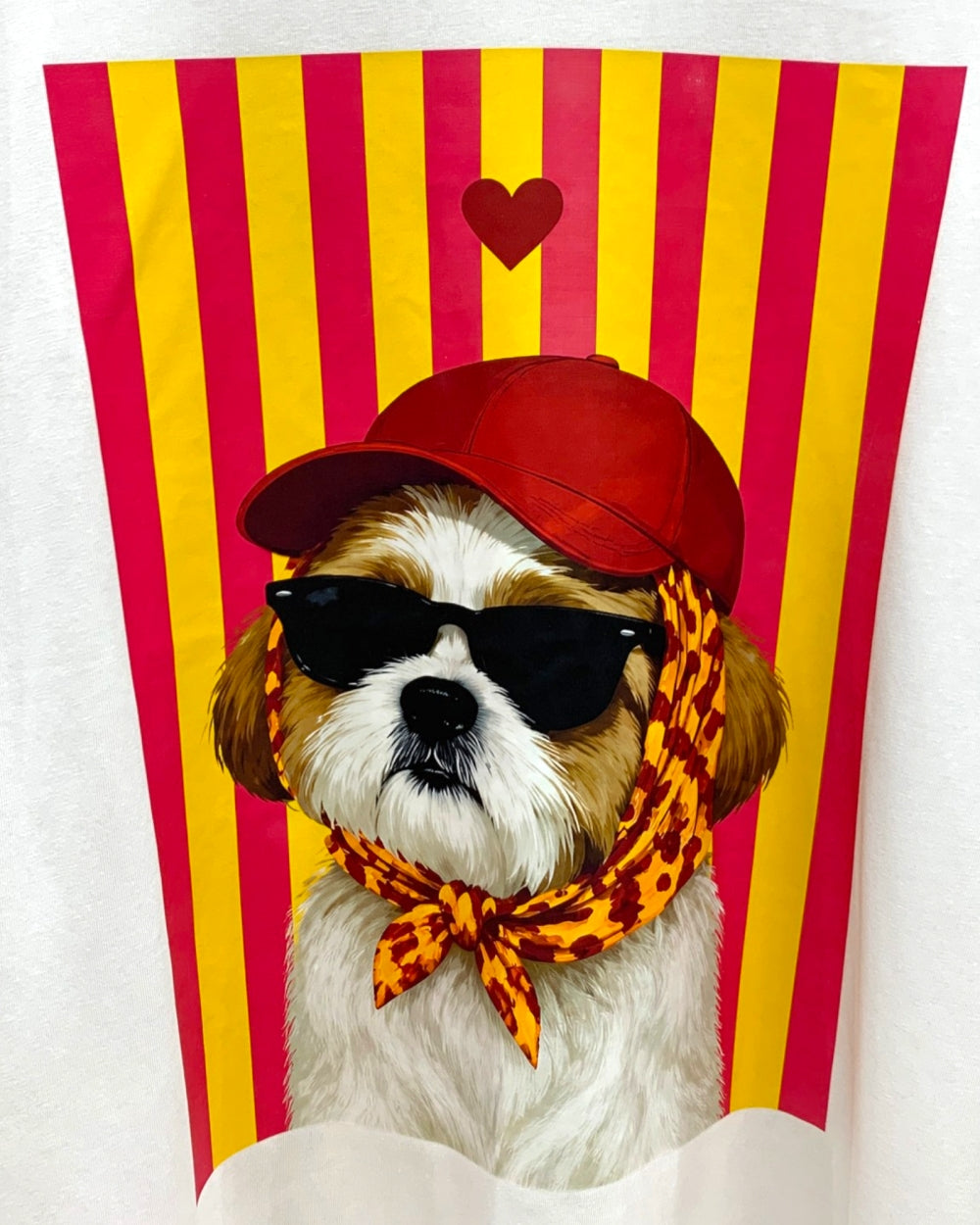 Cap & Scarf Puppy Graphic Tee - Zilvina