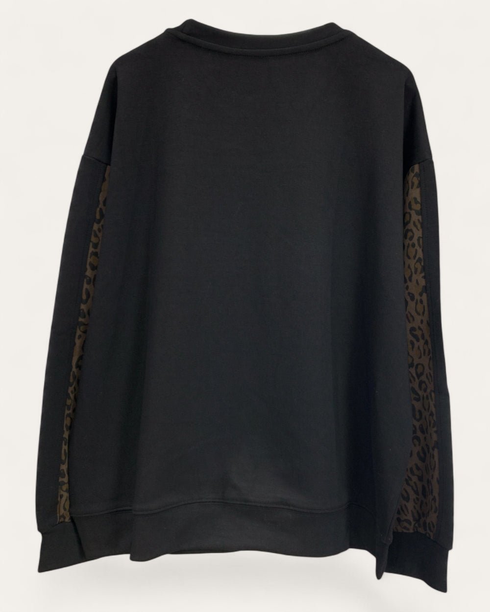 "Cherry" Sequin Sweatshirt with Leopard Panels - Zilvina